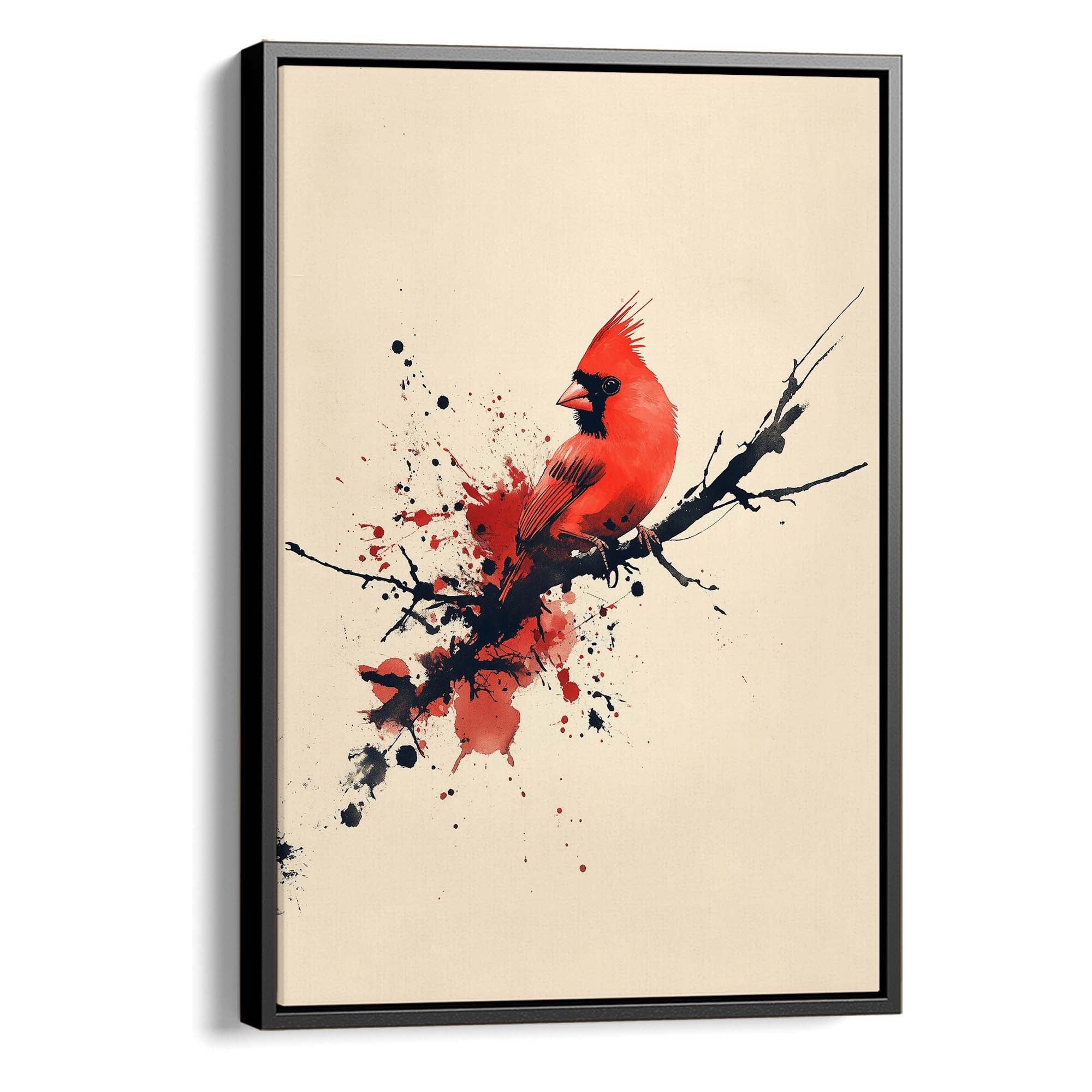 Red Cardinal Inkburst Canvas Print Canvas Art Wildfrog Art