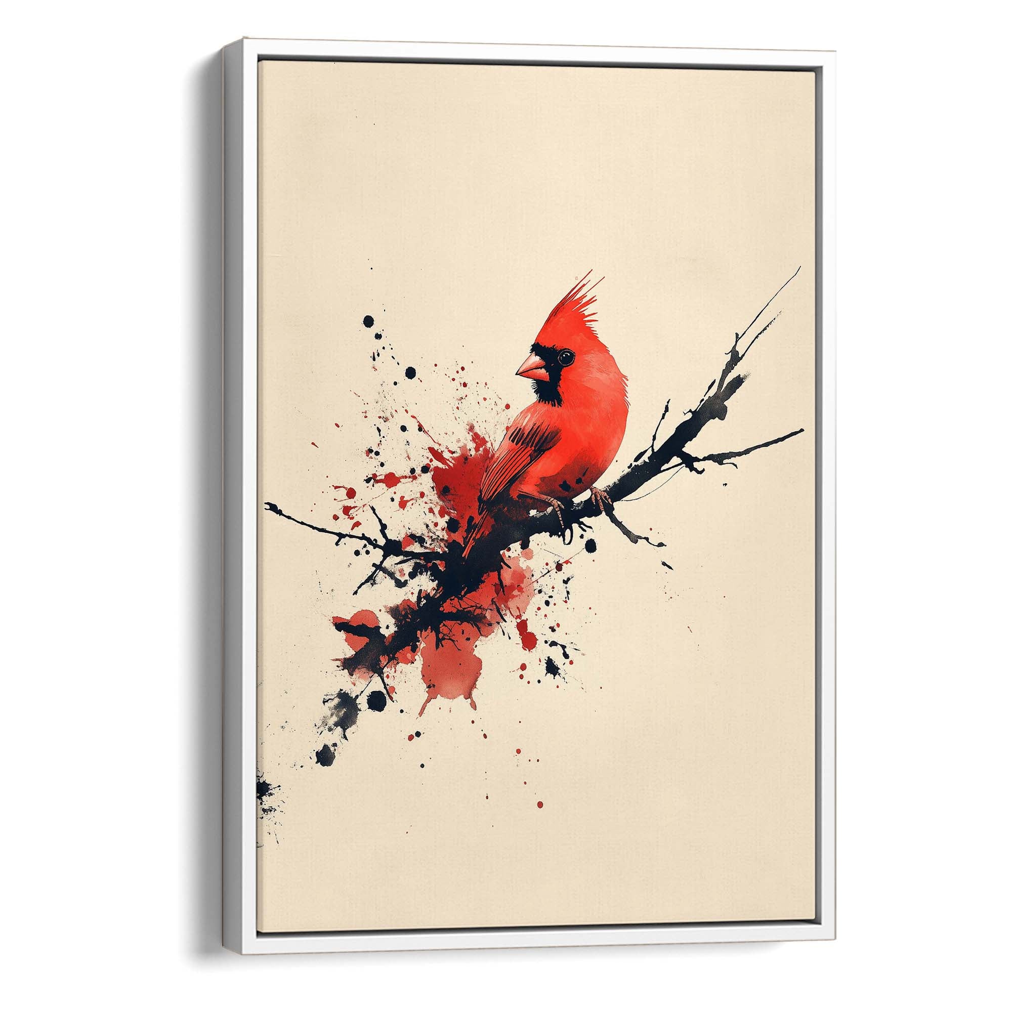 Red Cardinal Inkburst Canvas Print Canvas Art Wildfrog Art