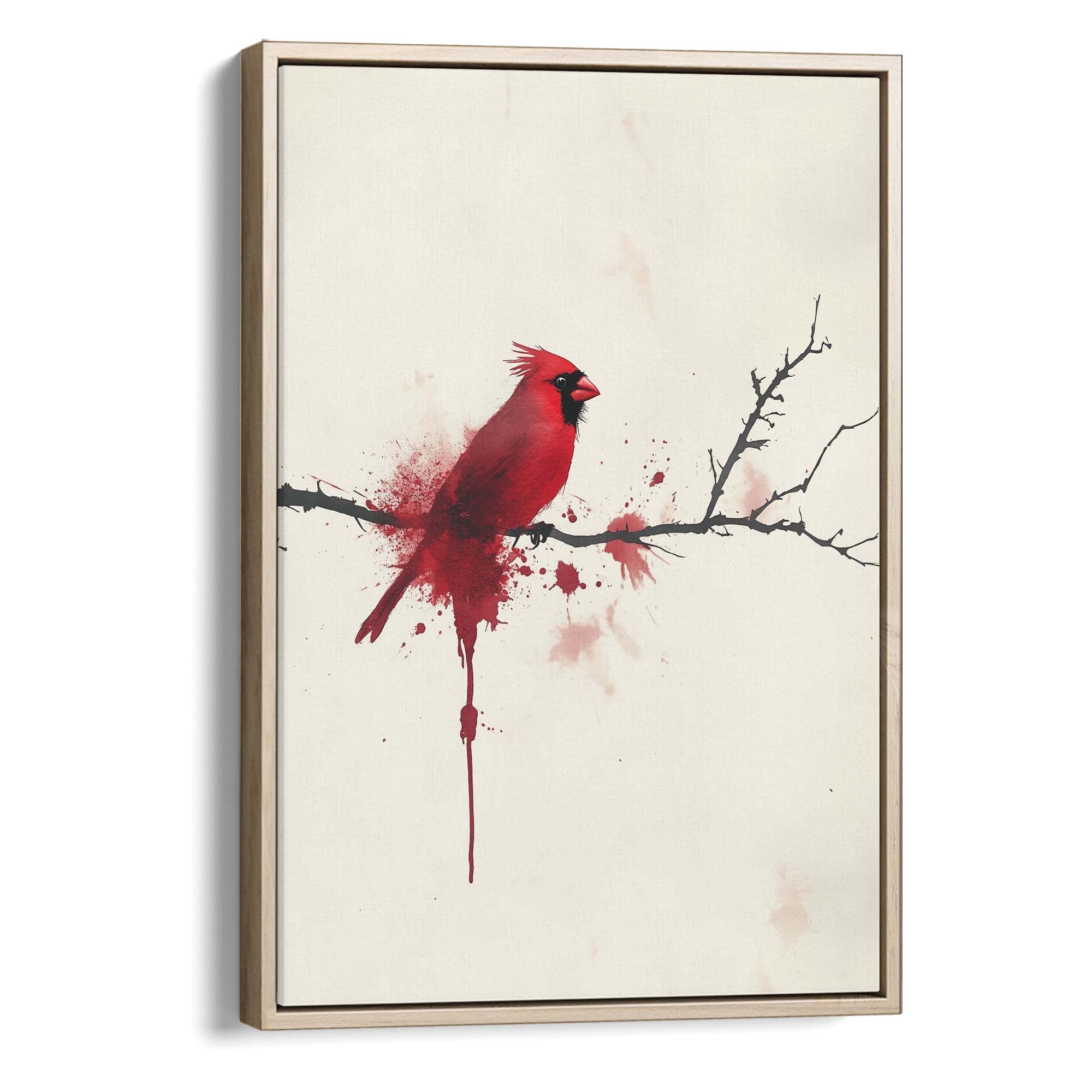 Red Cardinal Inkdrip Canvas Print Canvas Art Wildfrog Art