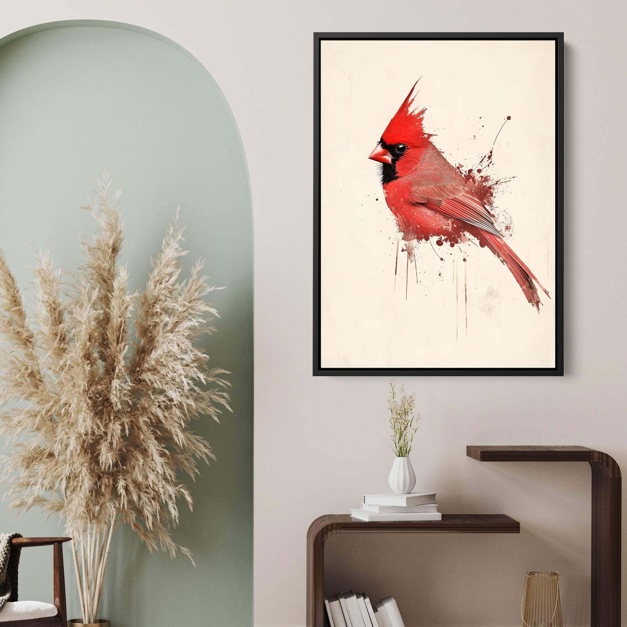 Red Cardinal Splash Canvas Print Canvas Art Wildfrog Art