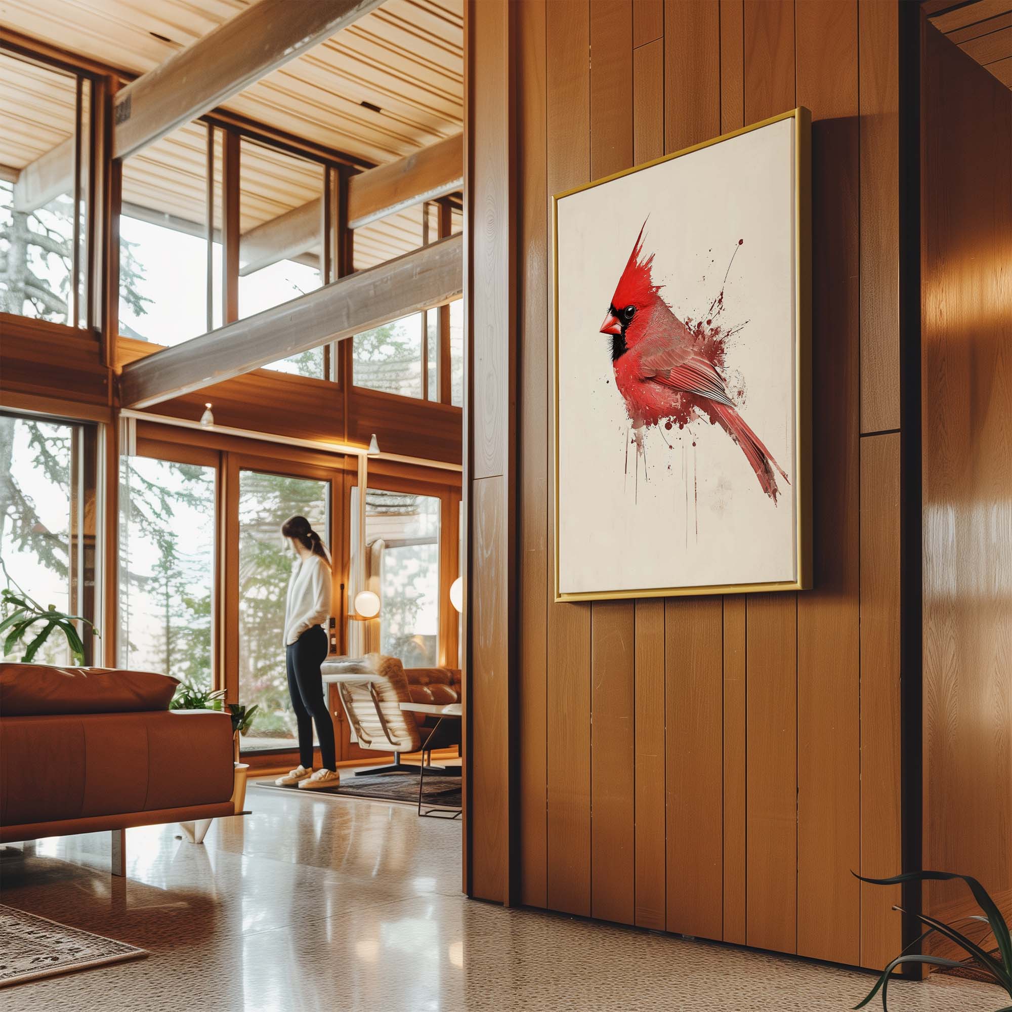 Red Cardinal Splash Canvas Print Canvas Art Wildfrog Art