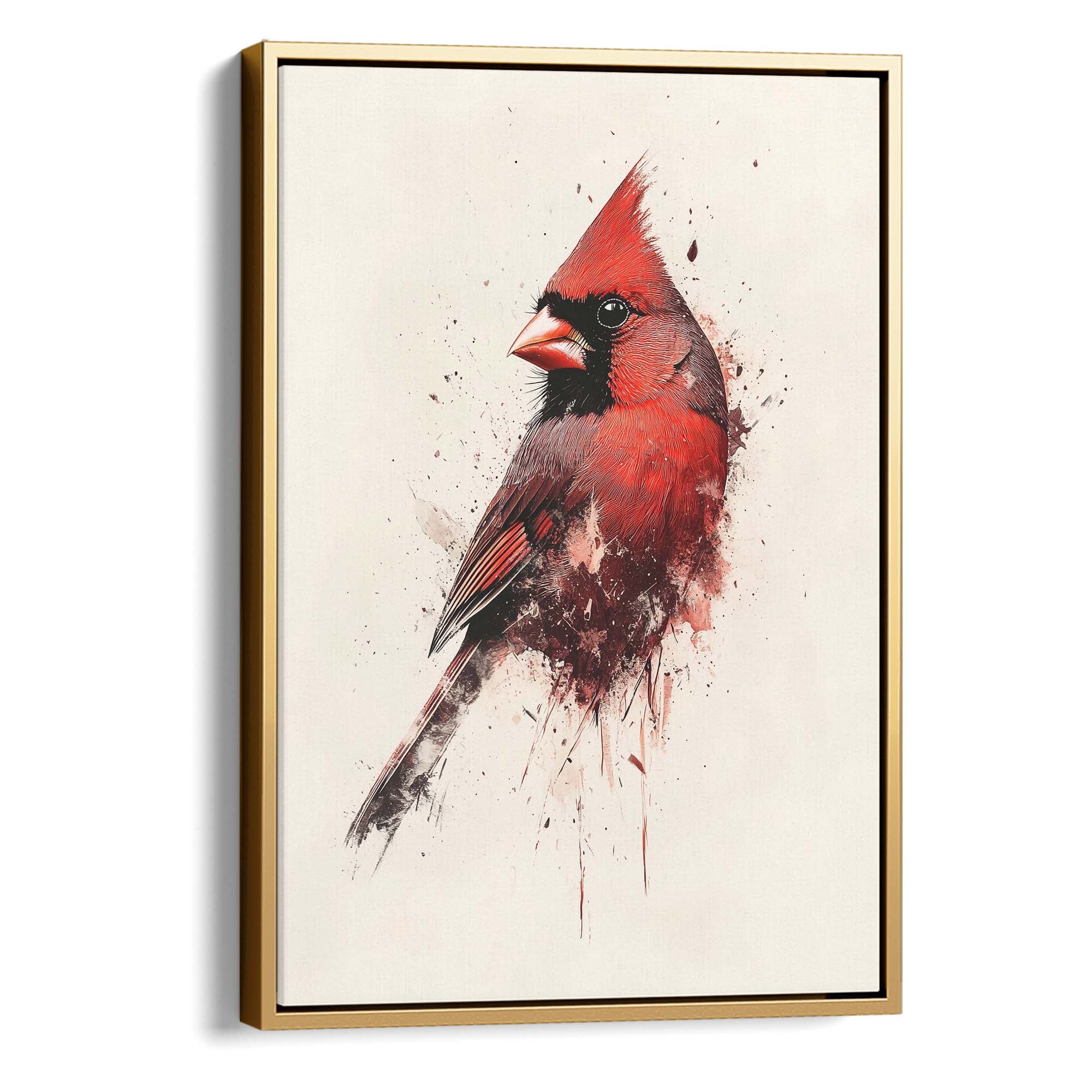 Red Cardinal Splash No3 Canvas Print