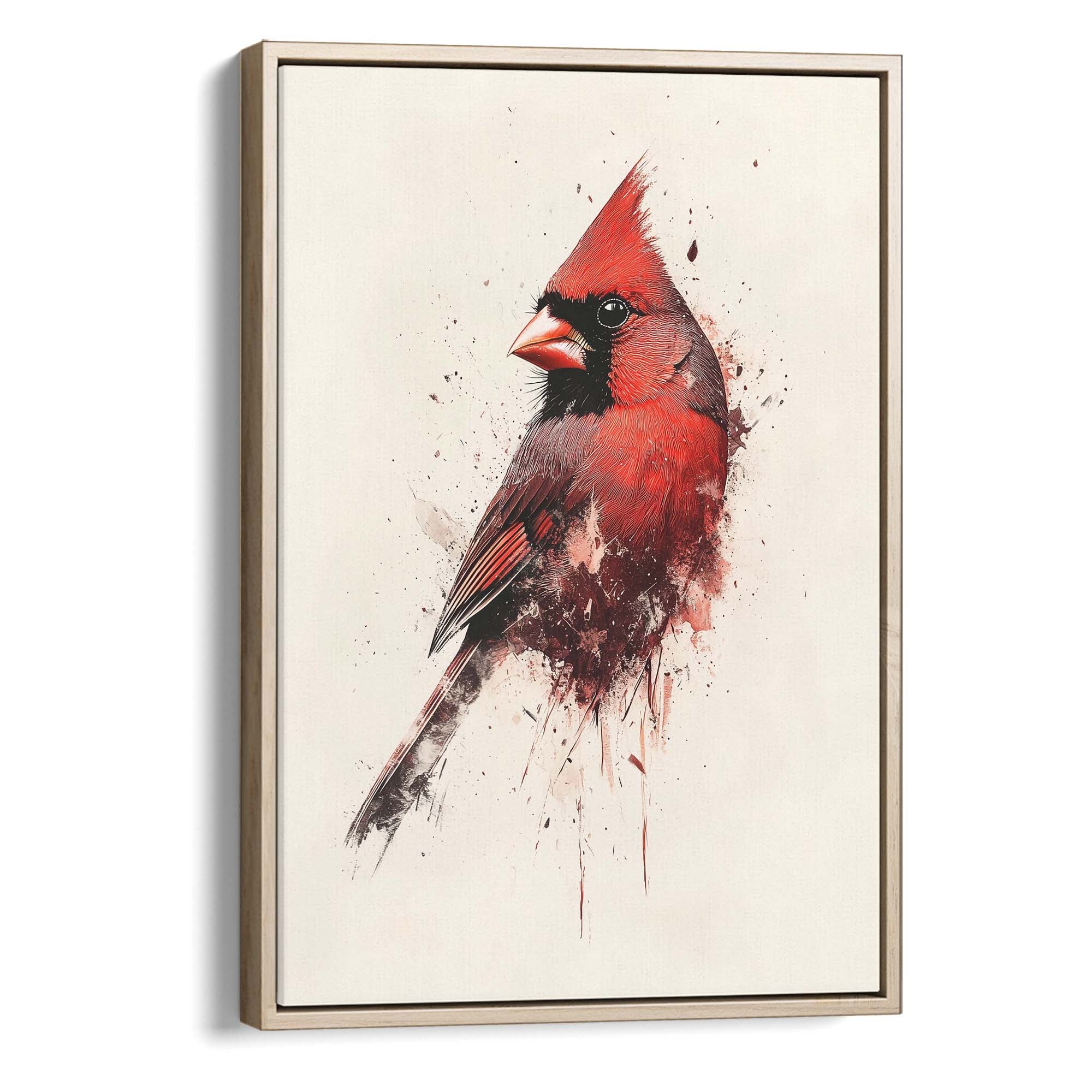 Red Cardinal Splash No3 Canvas Print