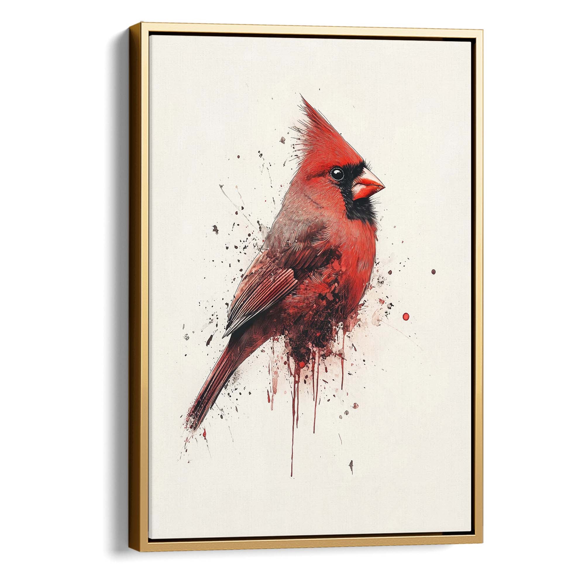 Red Cardinal Splash No2 Canvas Print Canvas Art Wildfrog Art