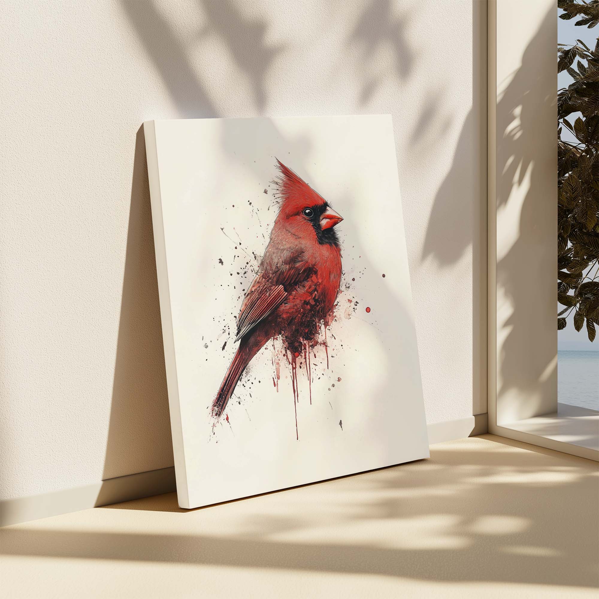 Red Cardinal Splash No2 Canvas Print Canvas Art Wildfrog Art