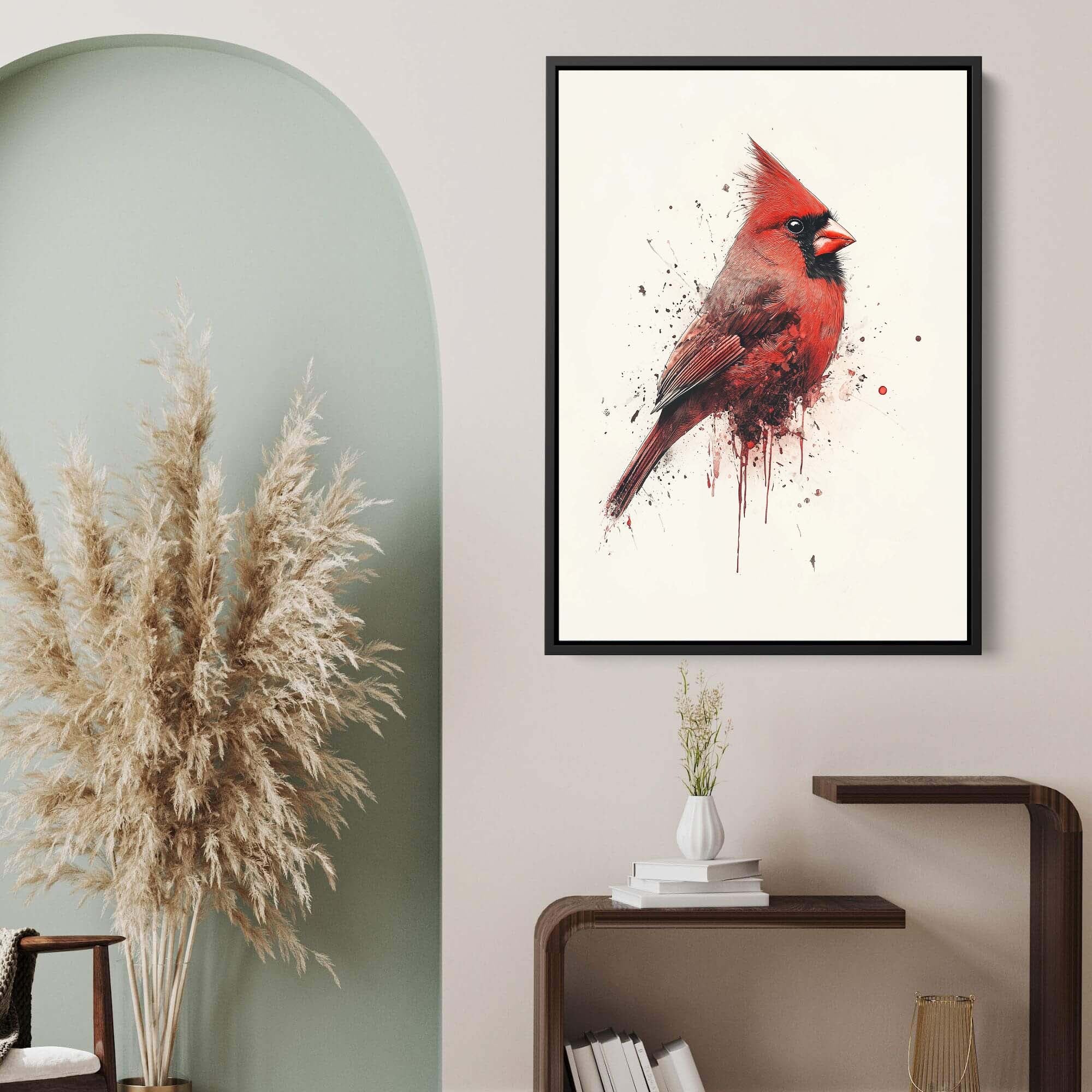 Red Cardinal Splash No2 Canvas Print Canvas Art Wildfrog Art