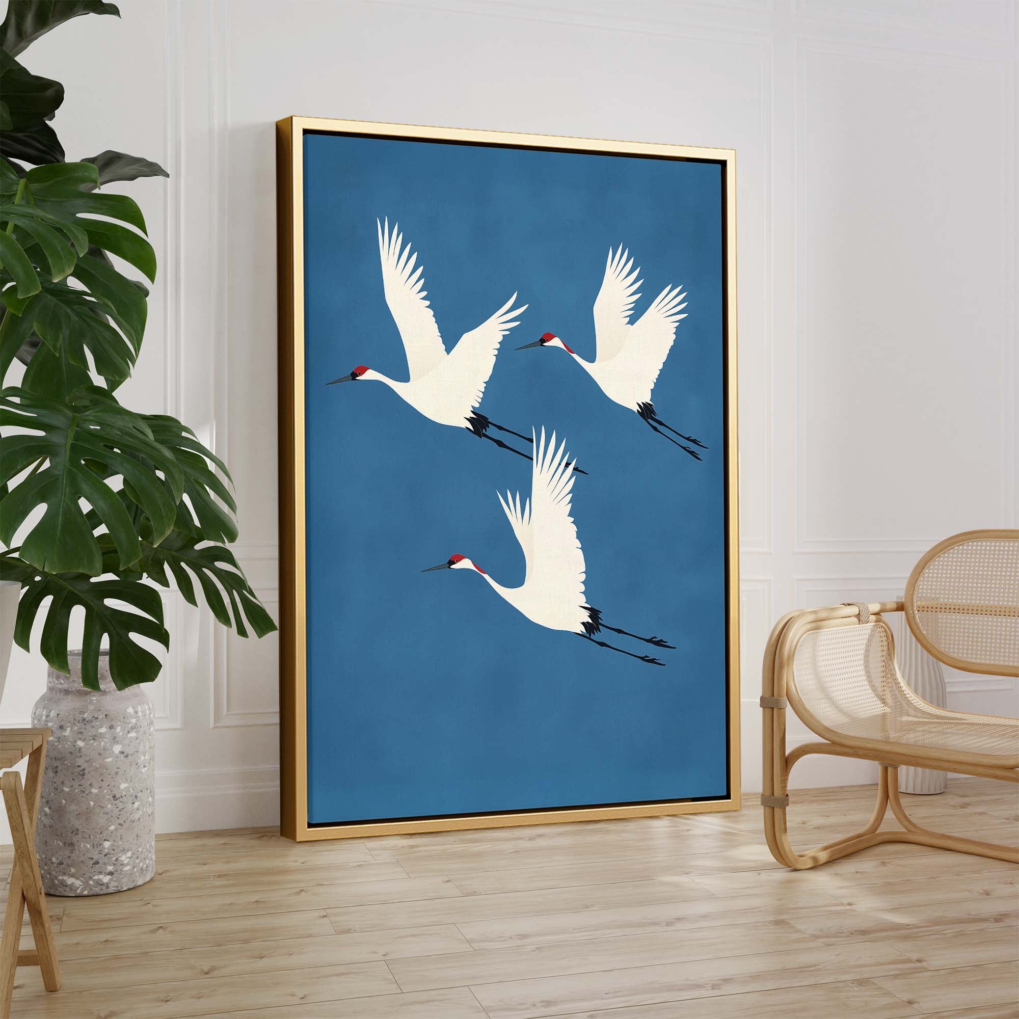 Red Crested Cranes No3 Canvas Print