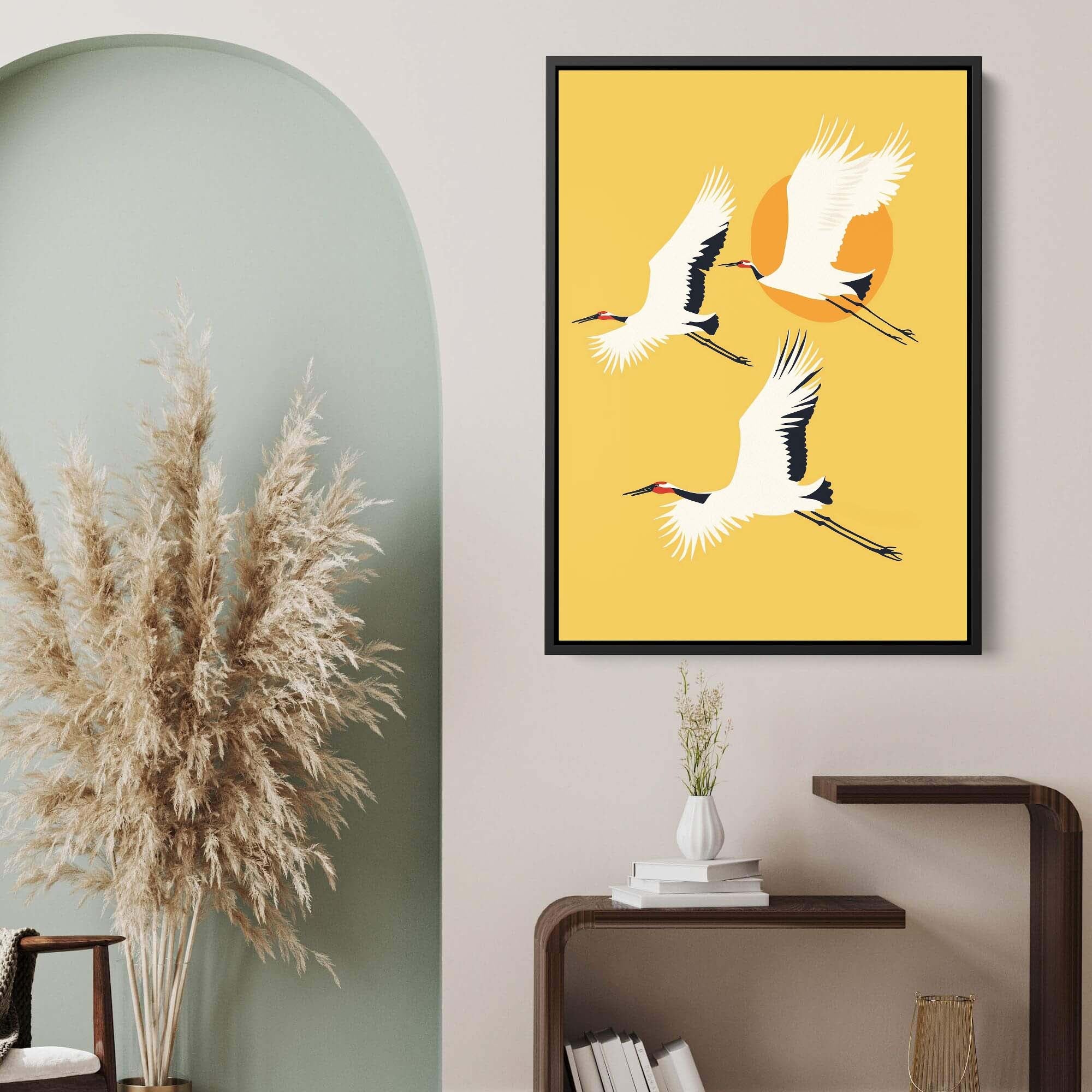 Red Crested Cranes Canvas Print