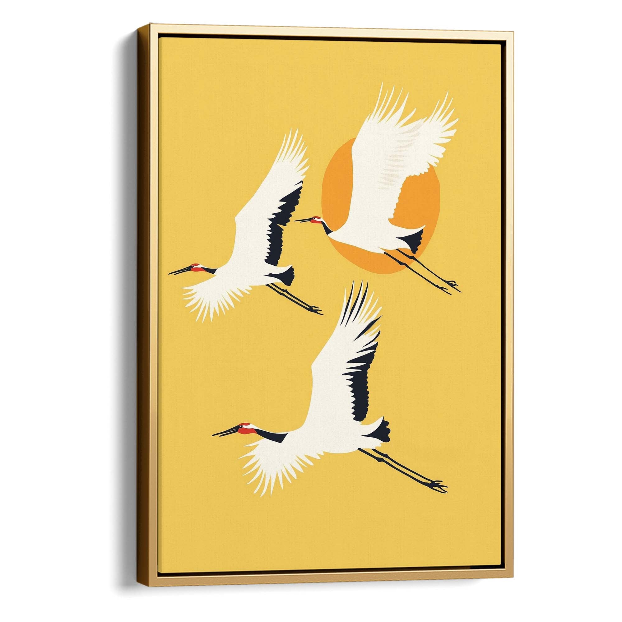 Red Crested Cranes Canvas Print