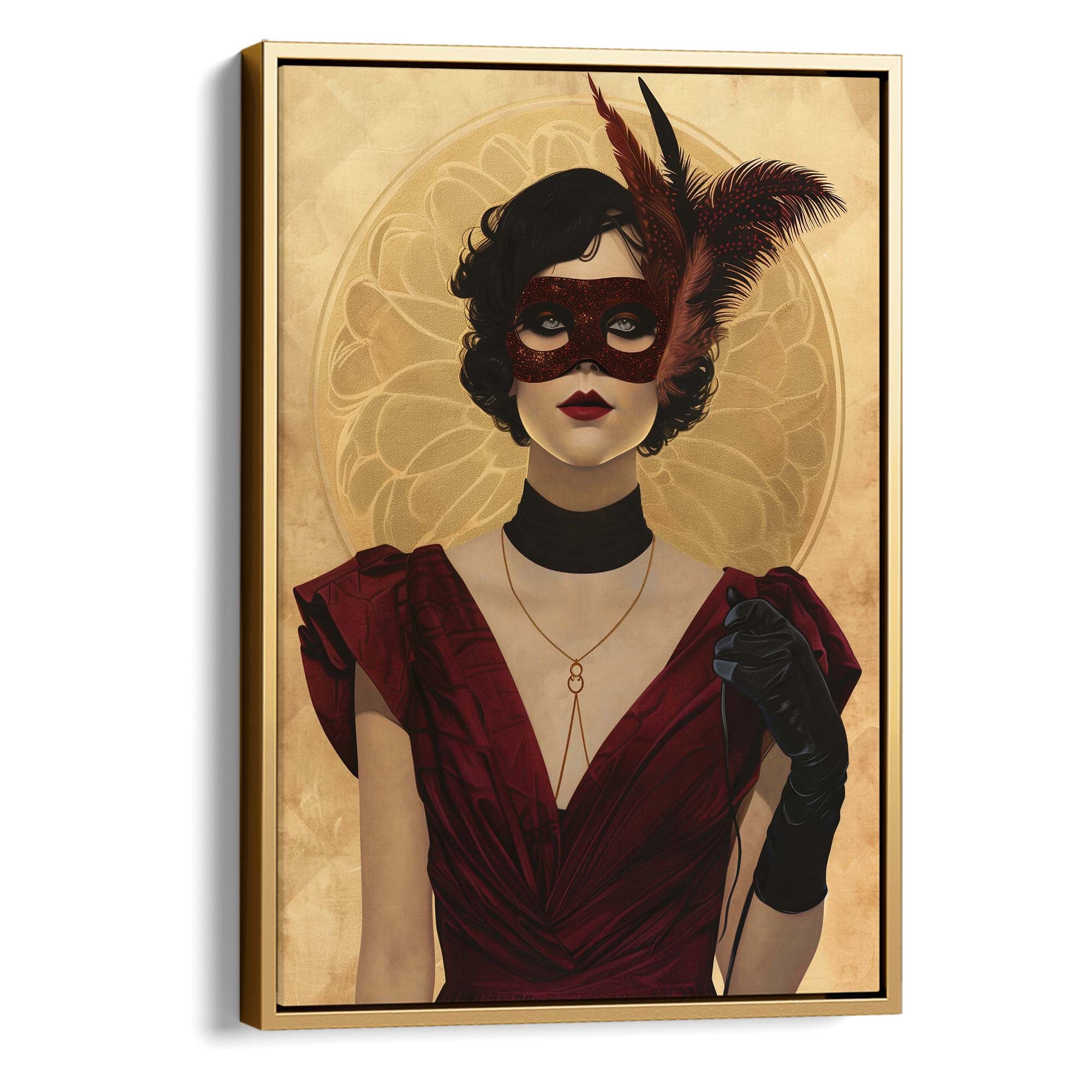 Lady in the Feather Mask Canvas Print