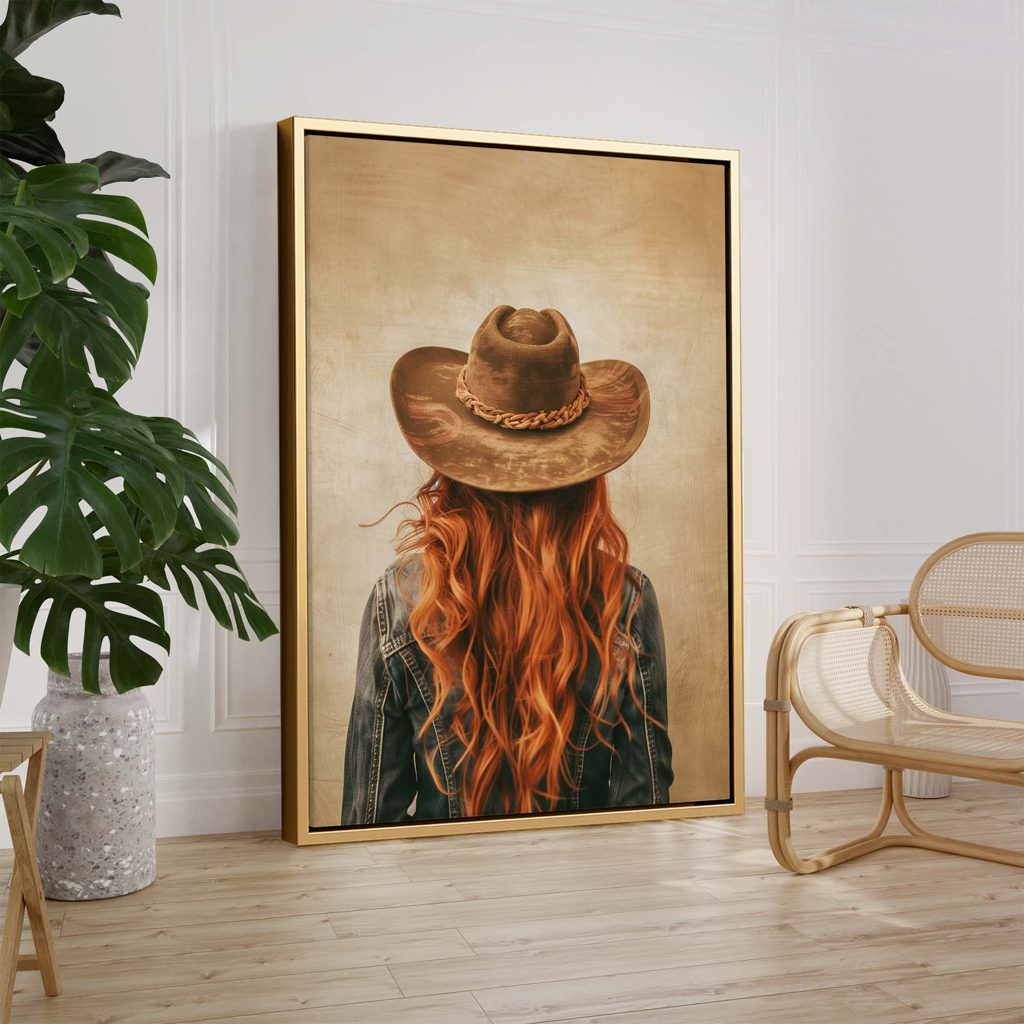 Red Hair Cowgirl No1 Canvas Print