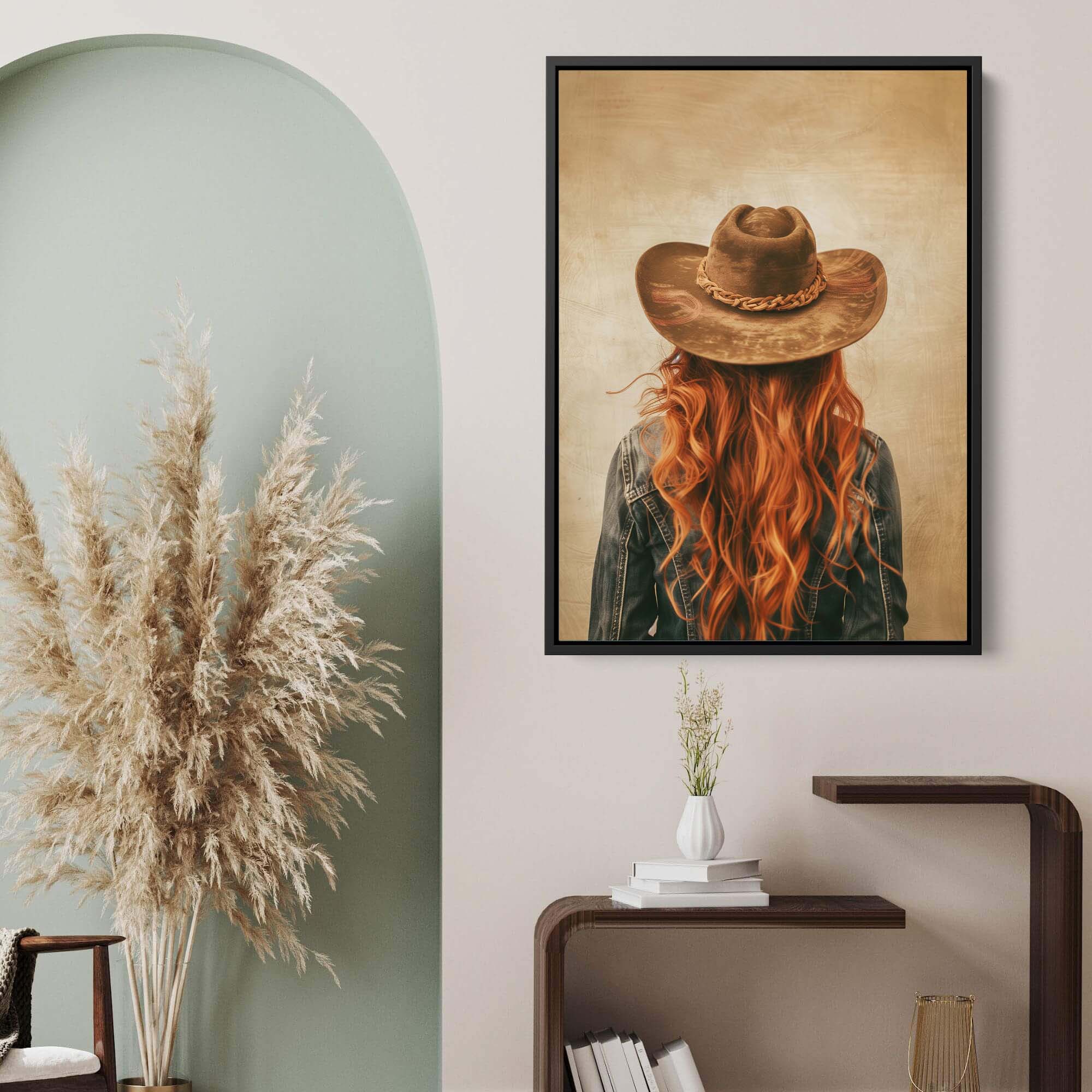 Red Hair Cowgirl No1 Canvas Print