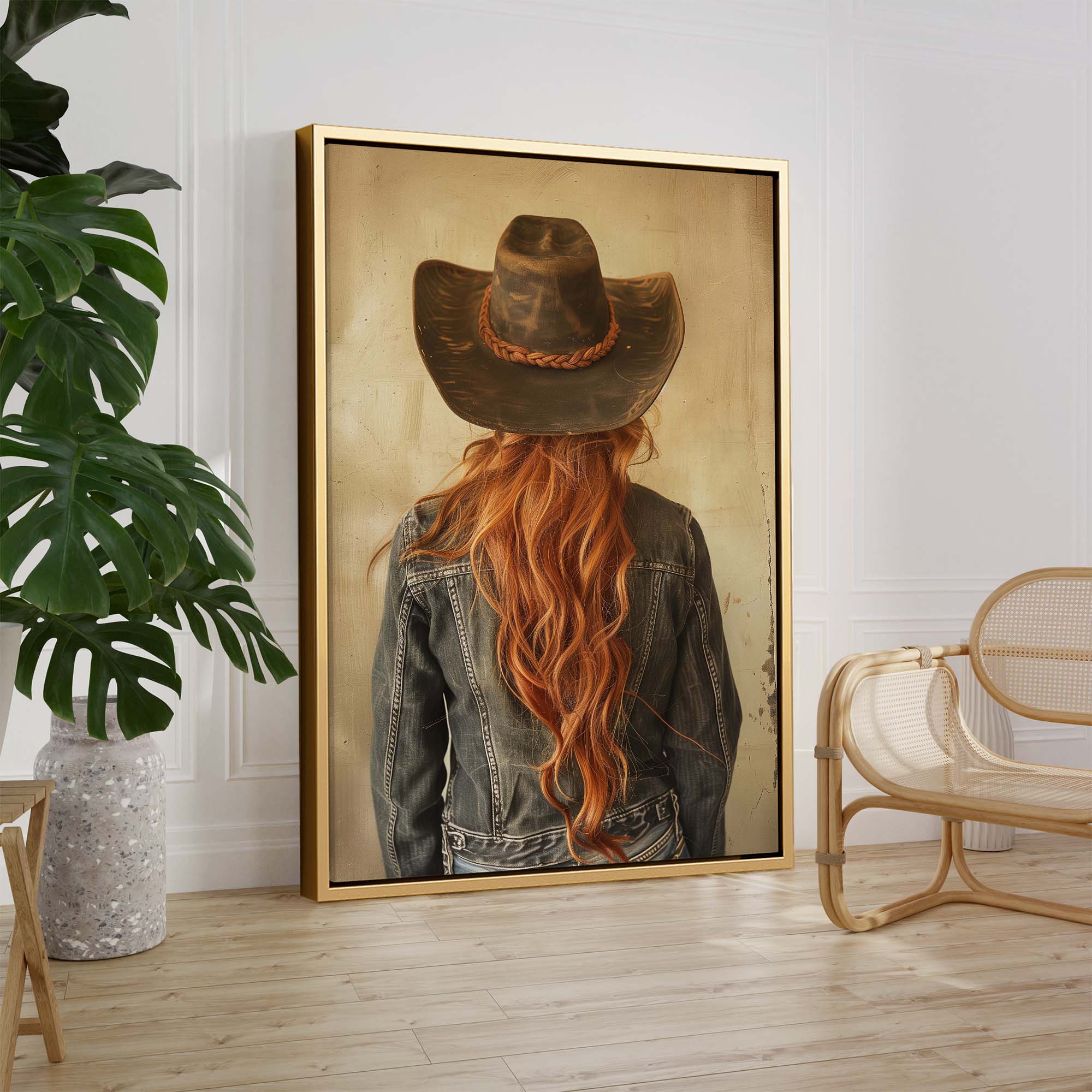 Red Hair Cowgirl No2 Canvas Print