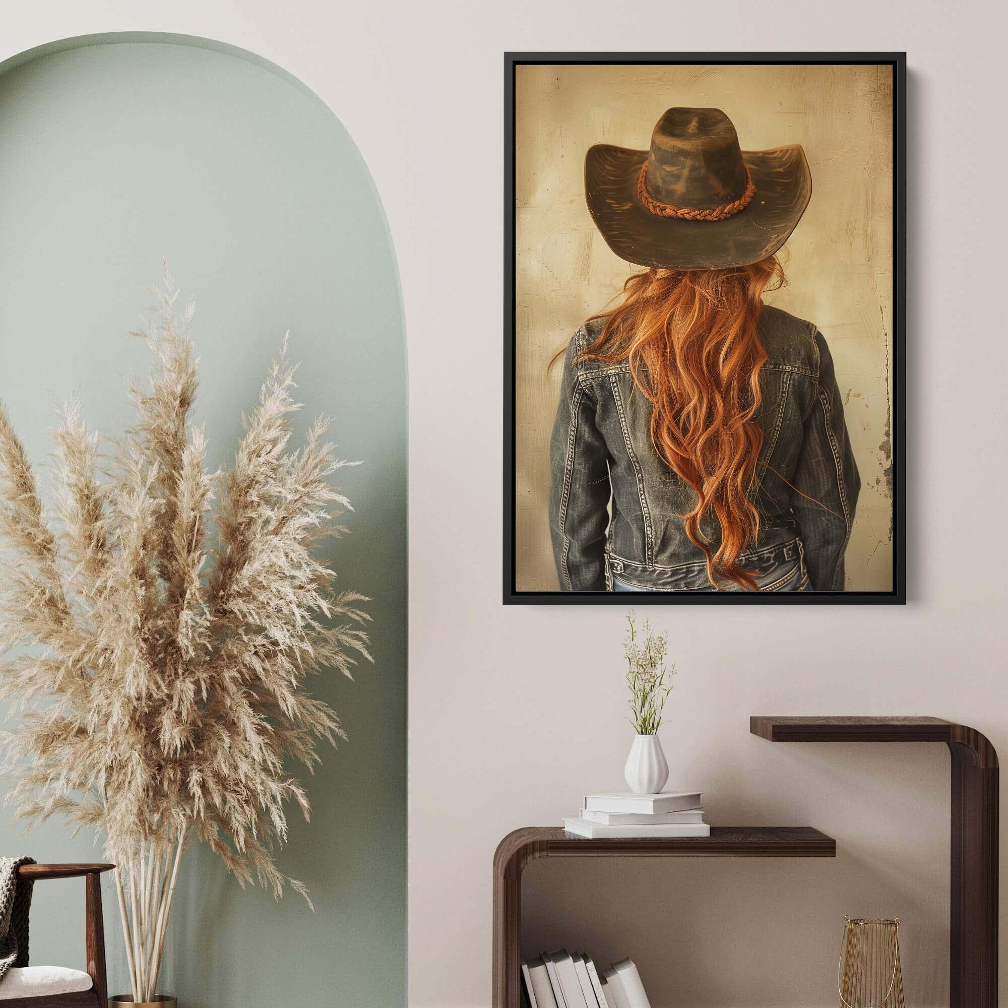 Red Hair Cowgirl No2 Canvas Print