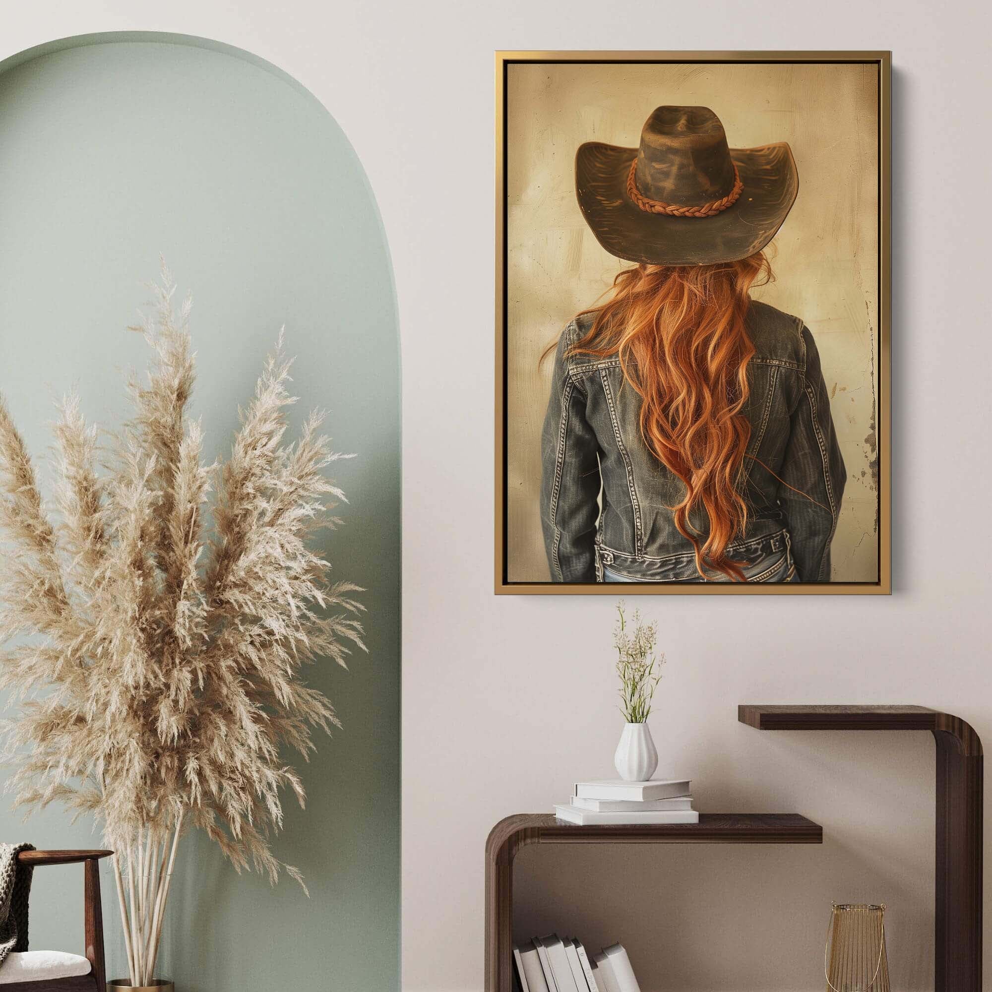 Red Hair Cowgirl No2 Canvas Print