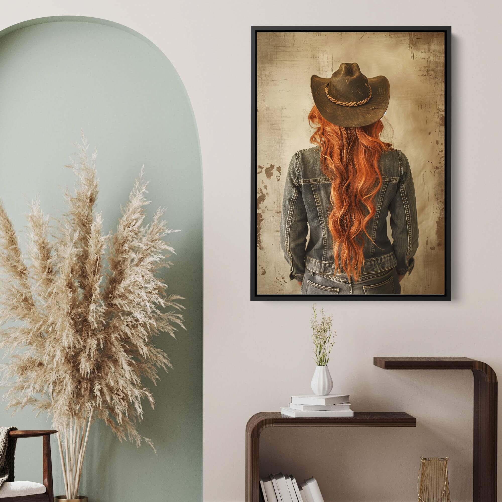 Red Hair Cowgirl No3 Canvas Print