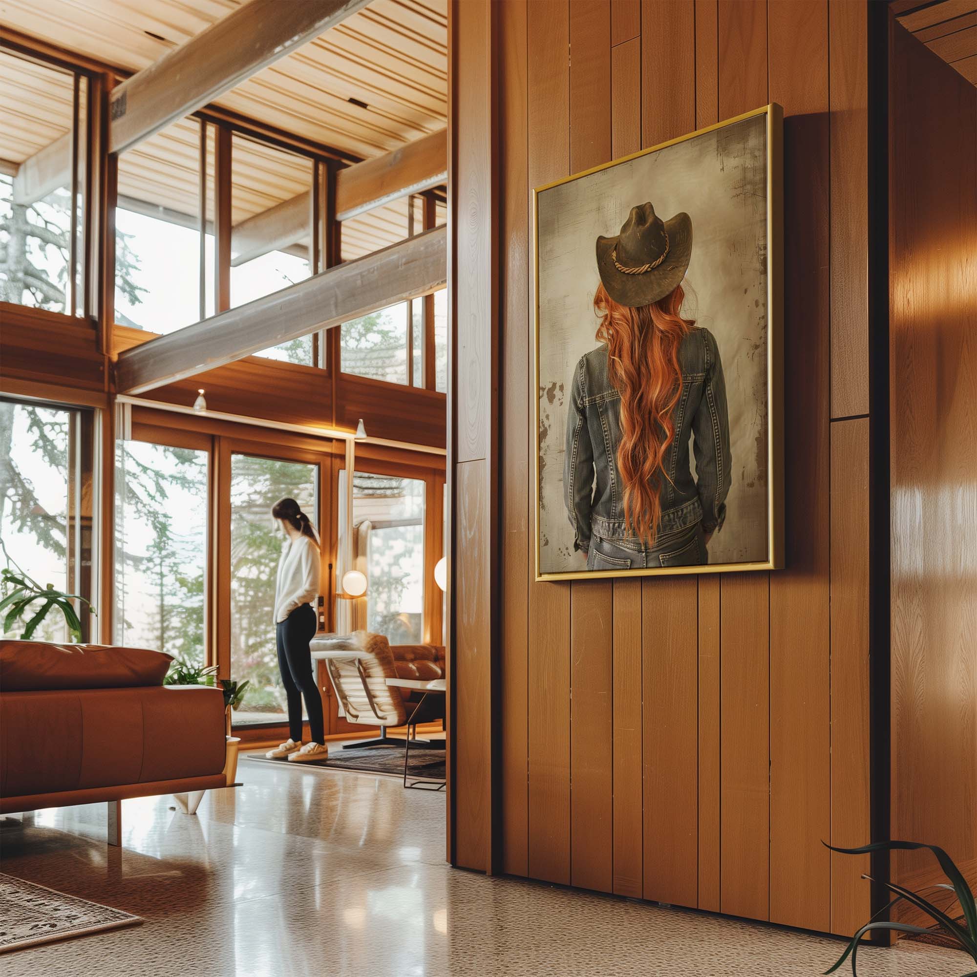 Red Hair Cowgirl No3 Canvas Print