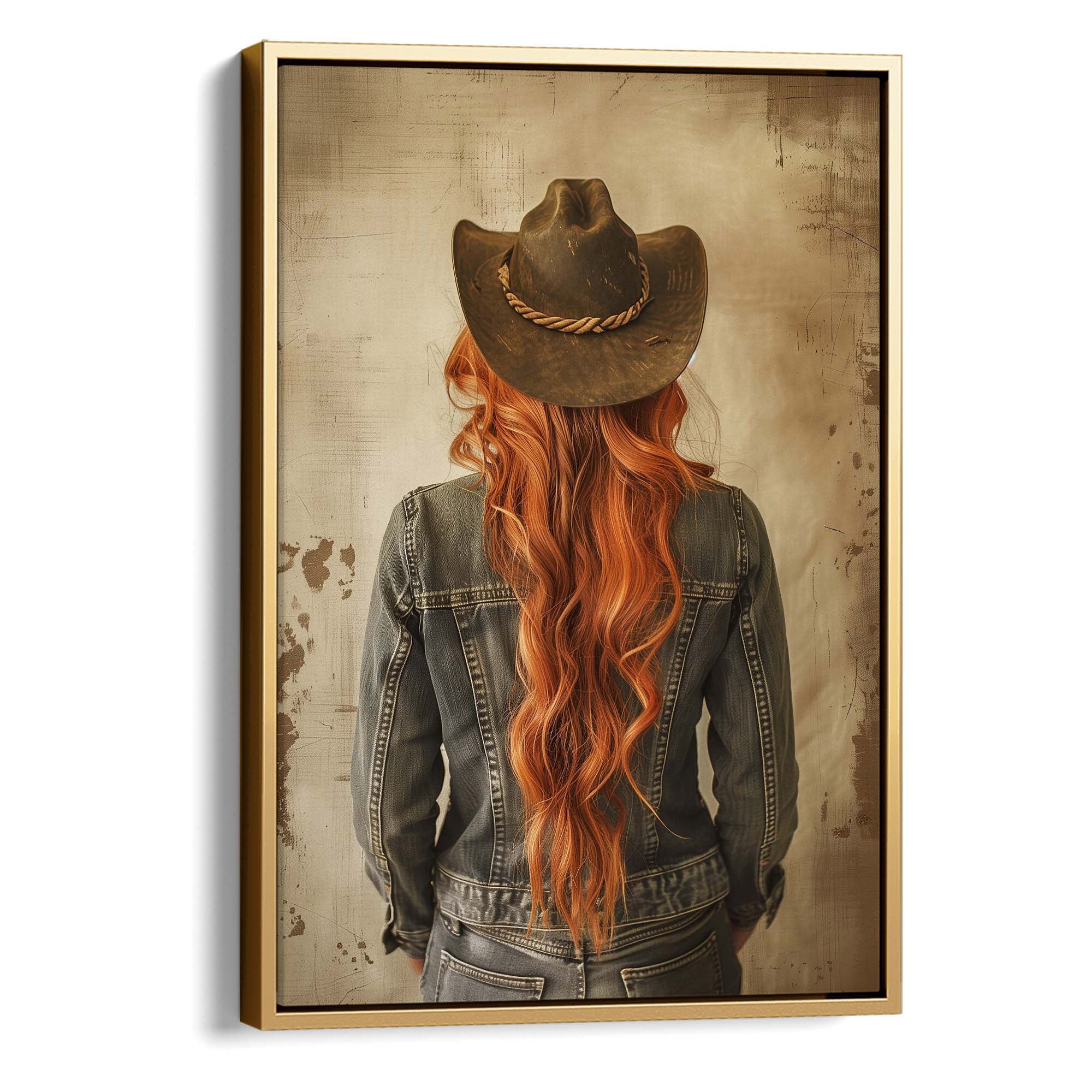 Red Hair Cowgirl No3 Canvas Print