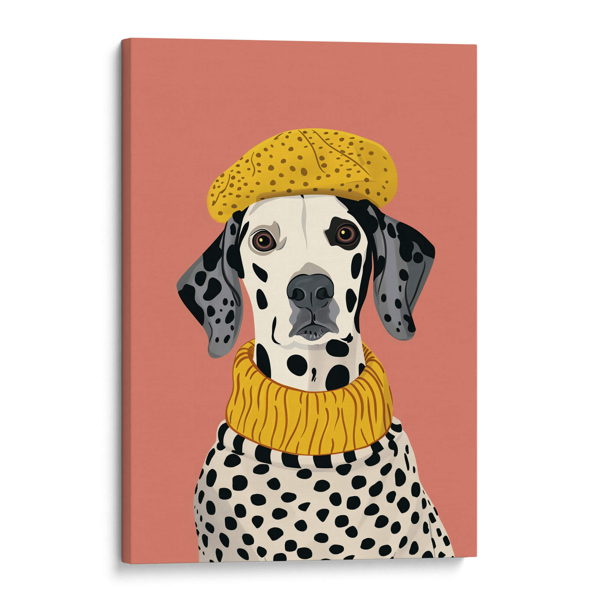 Retro Pattern Pup Canvas Print