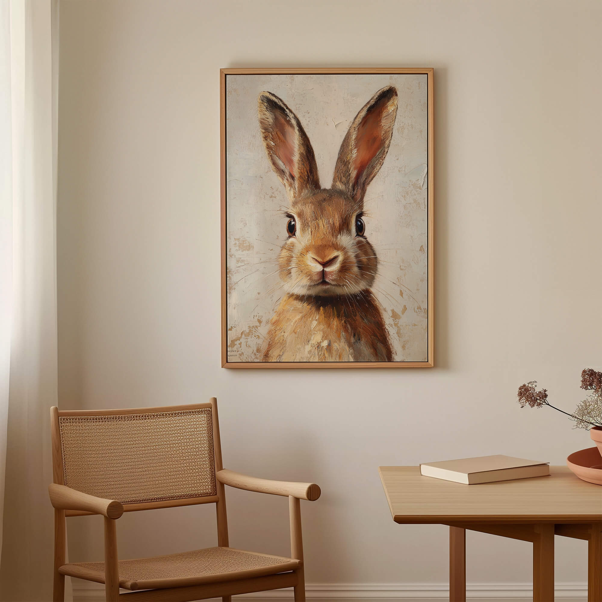Rustic Bunny Gaze Canvas Print Canvas Art Wildfrog Art