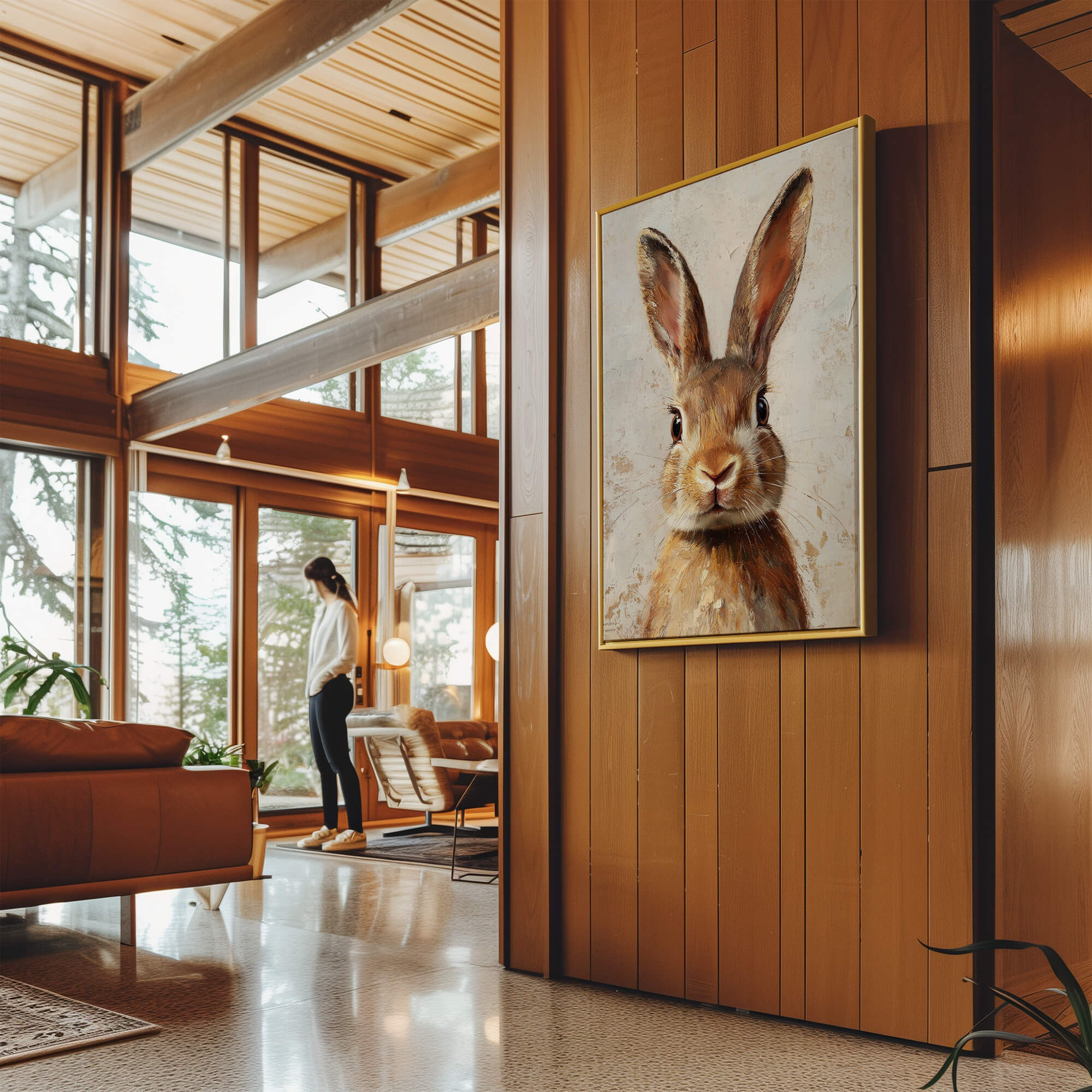 Rustic Bunny Gaze Canvas Print Canvas Art Wildfrog Art