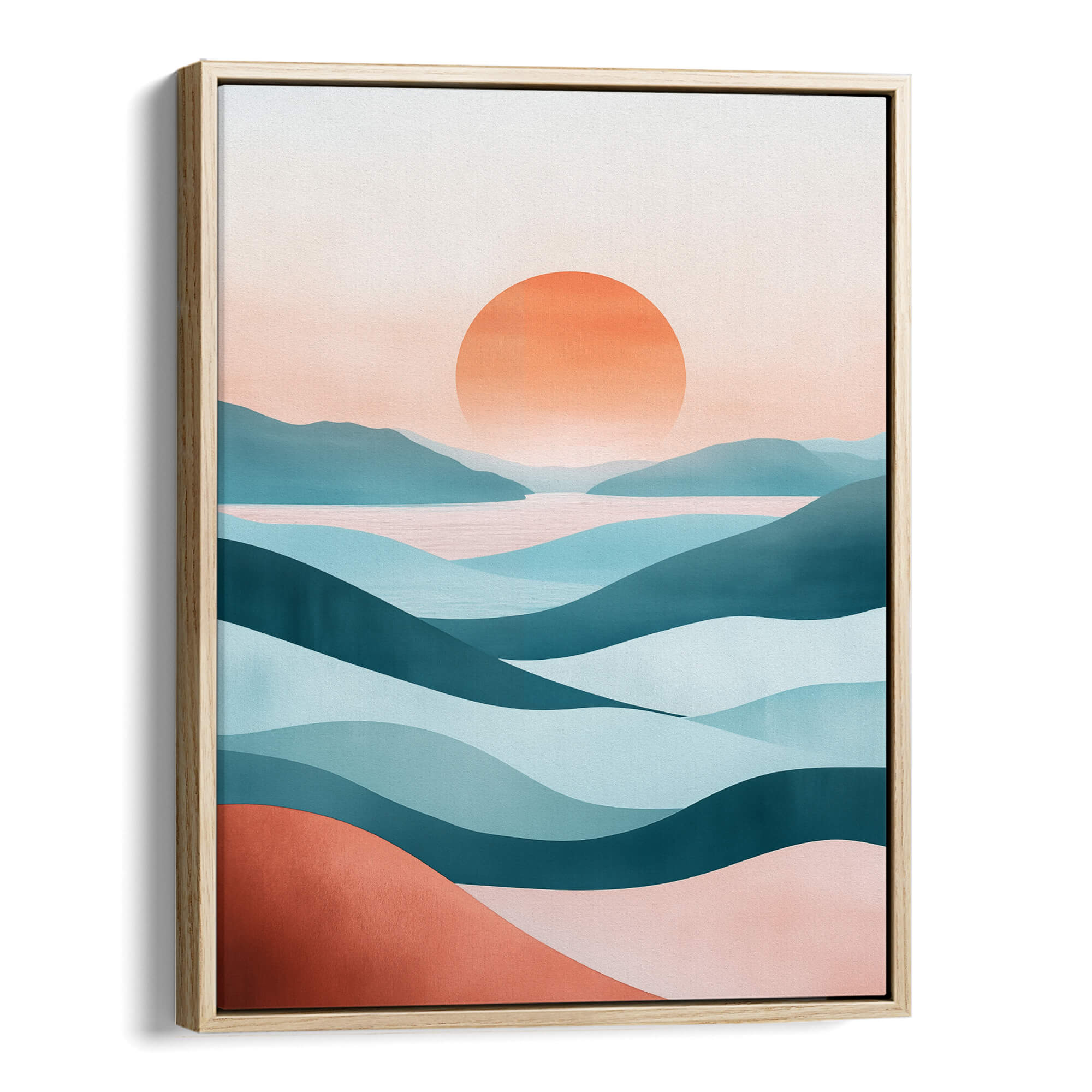 Serene Mountainscape with Sunset Glow Canvas Print Canvas Art Wildfrog Art