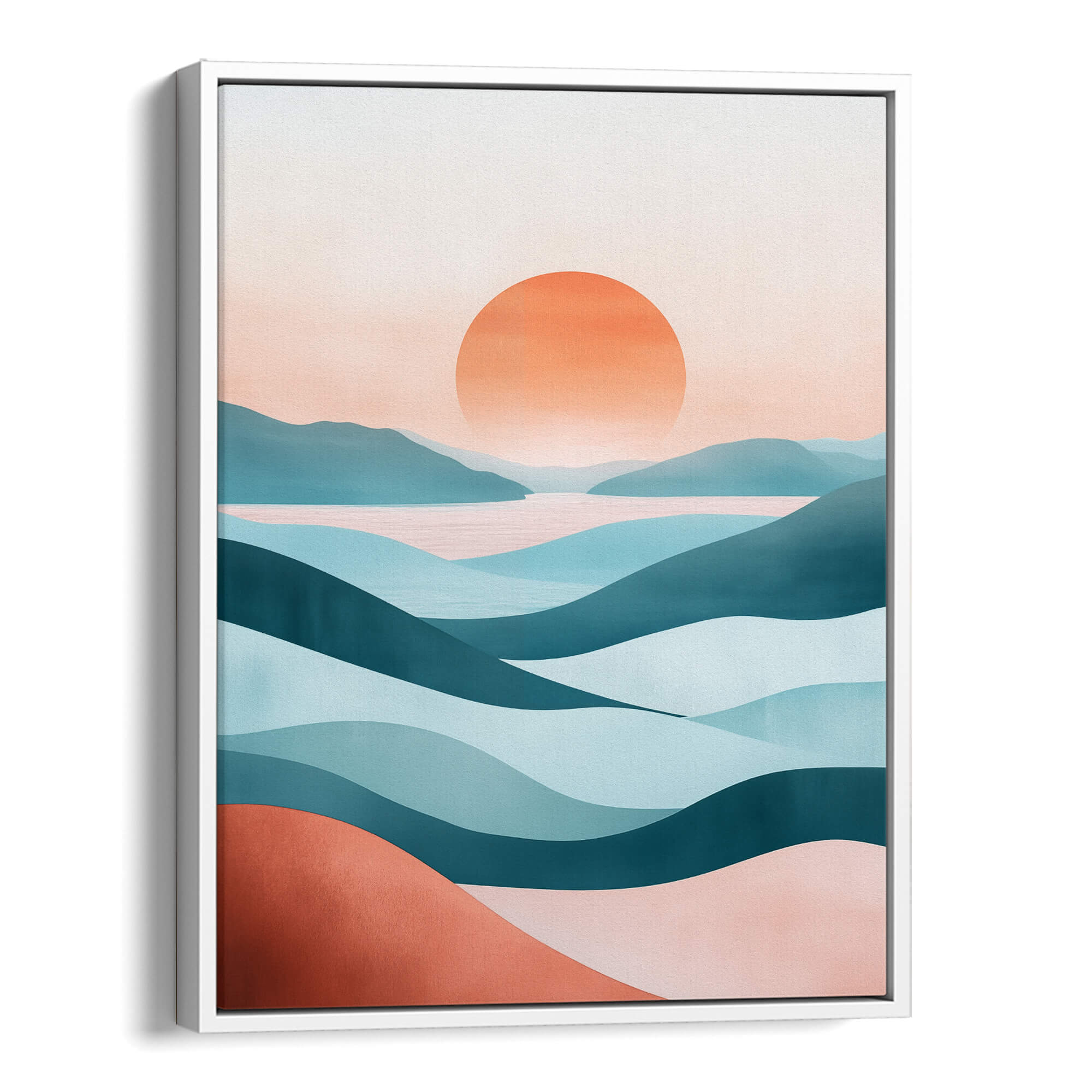 Serene Mountainscape with Sunset Glow Canvas Print Canvas Art Wildfrog Art