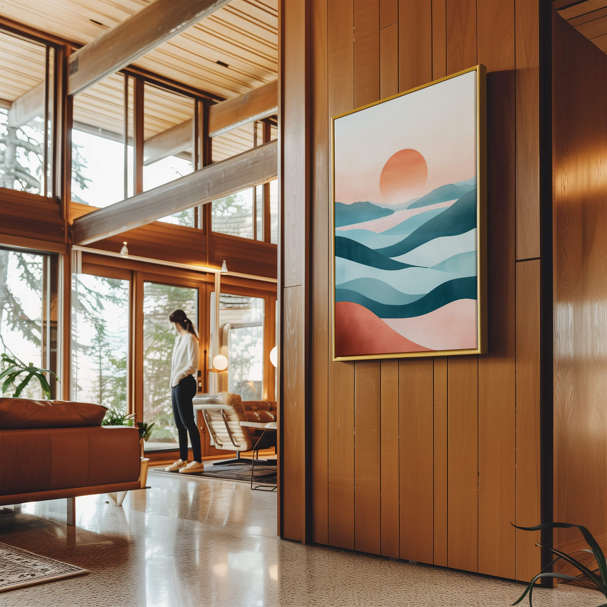 Serene Mountainscape with Sunset Glow Canvas Print Canvas Art Wildfrog Art