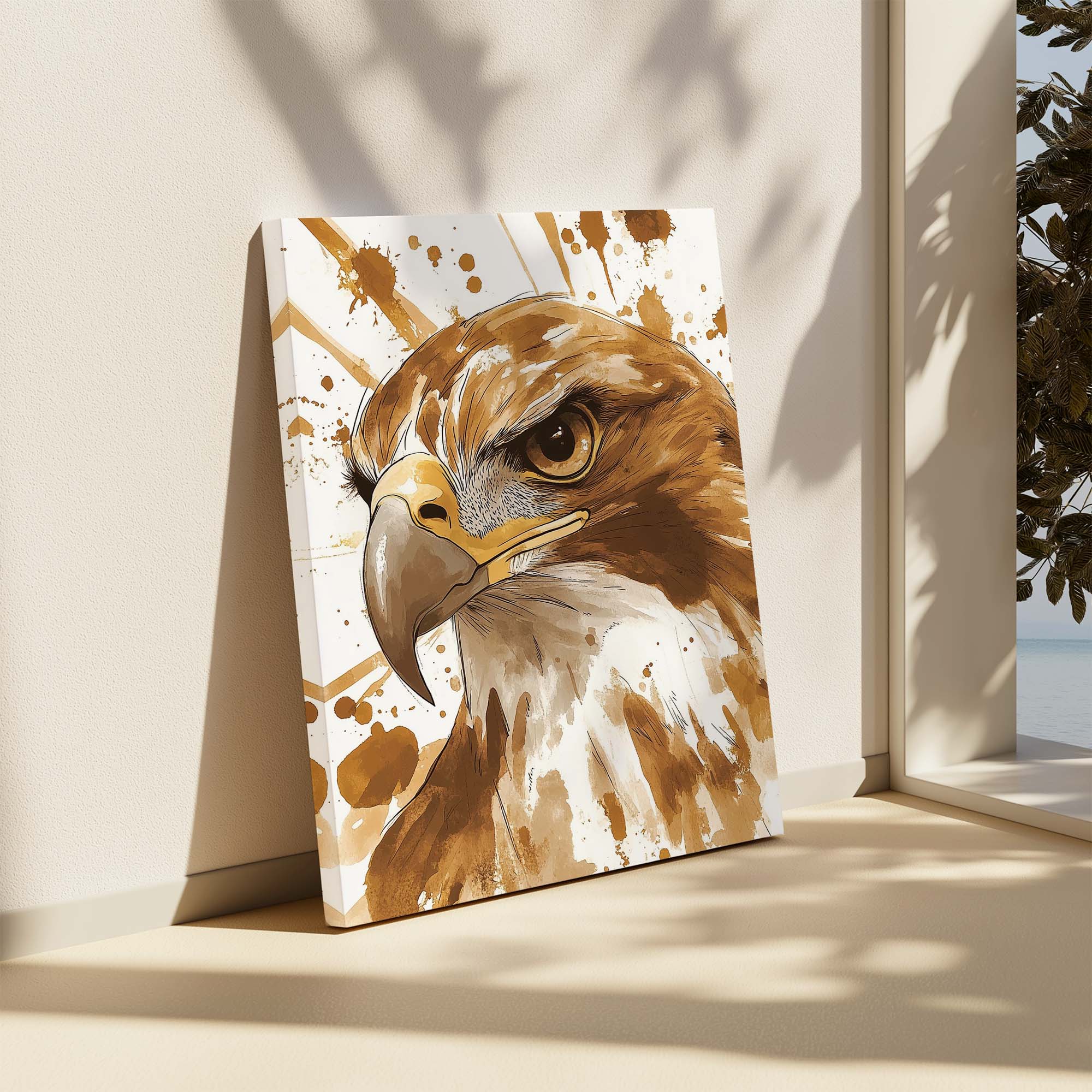 Fierce Eagle Splash Canvas Print