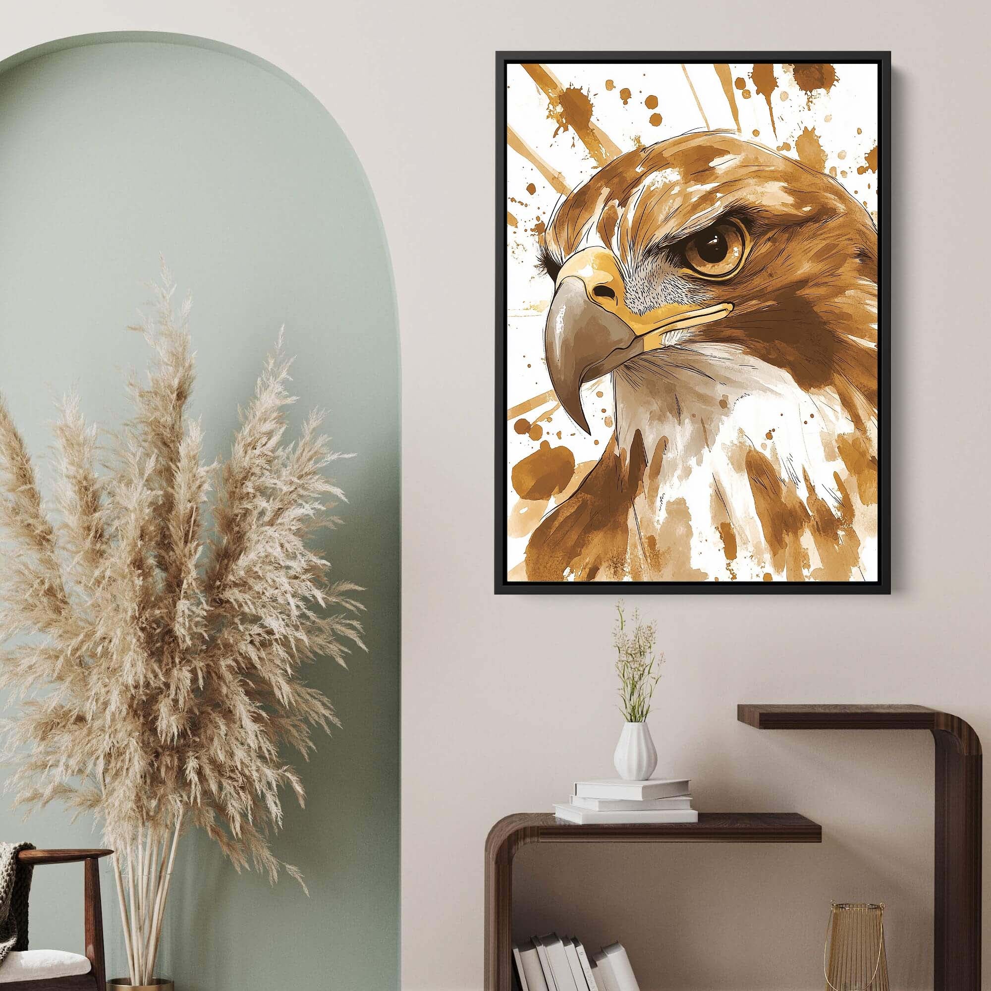 Fierce Eagle Splash Canvas Print