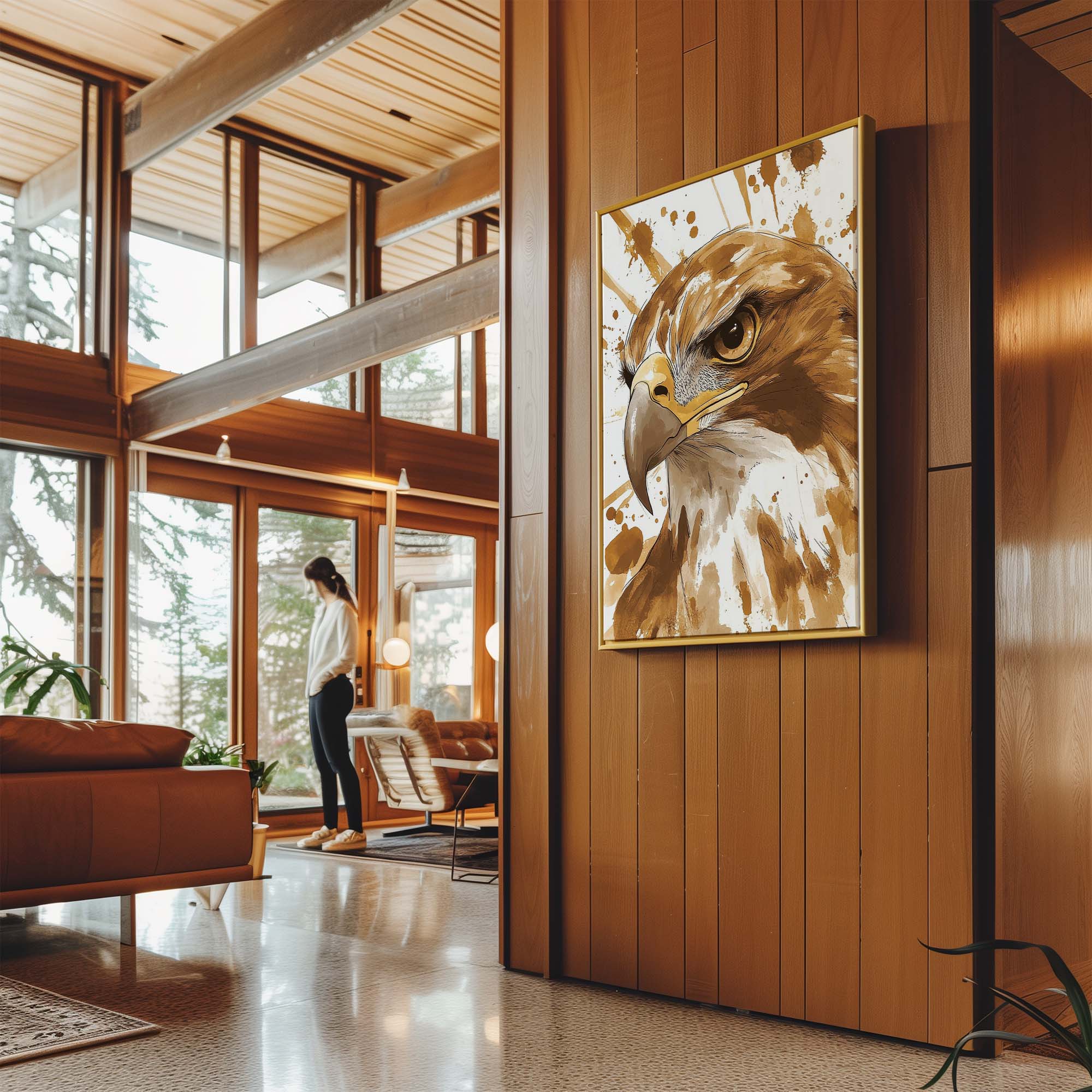 Fierce Eagle Splash Canvas Print