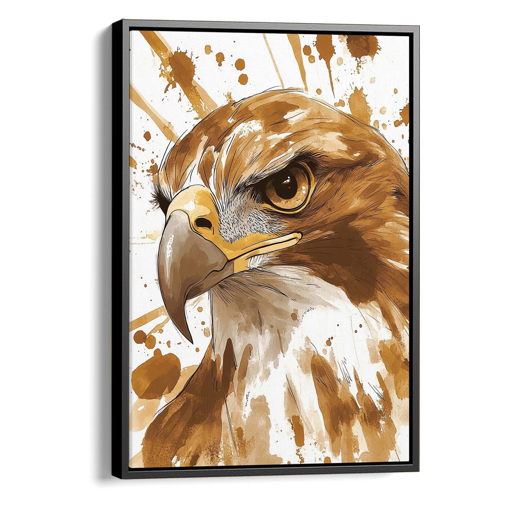 Fierce Eagle Splash Canvas Print