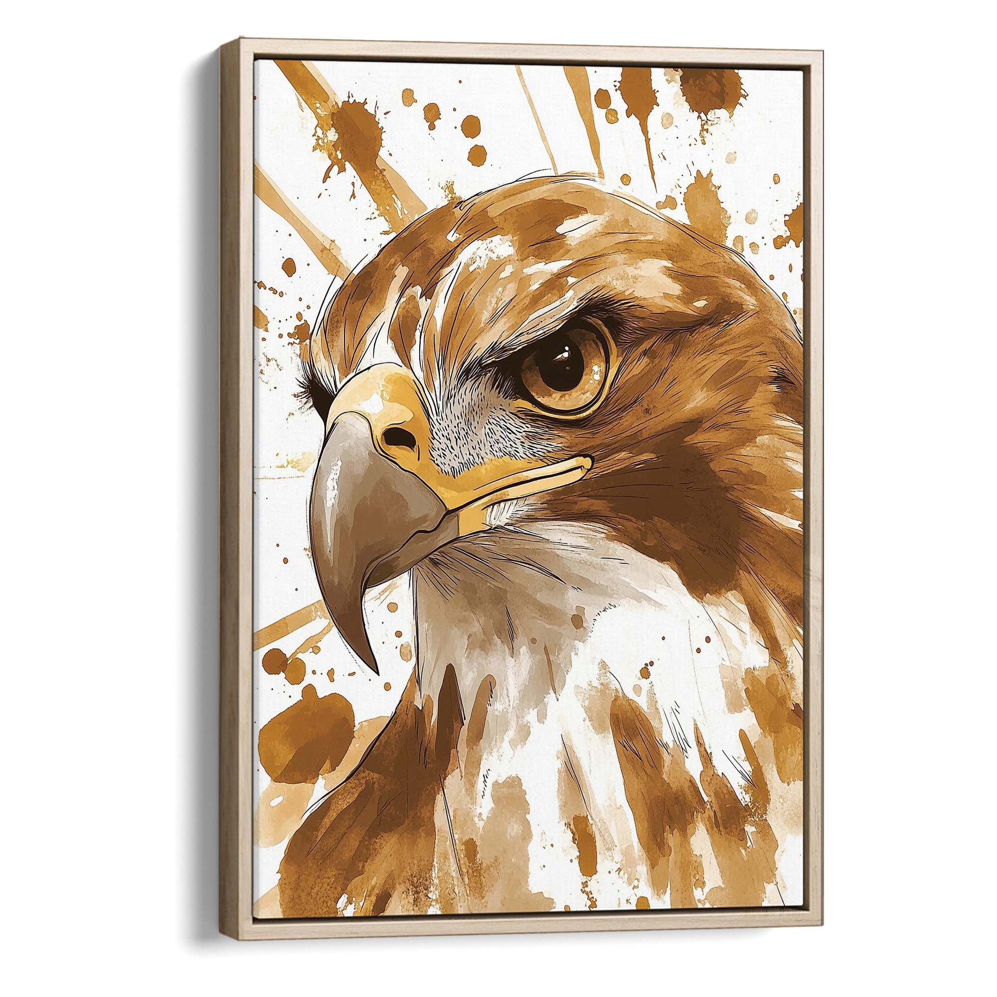 Fierce Eagle Splash Canvas Print