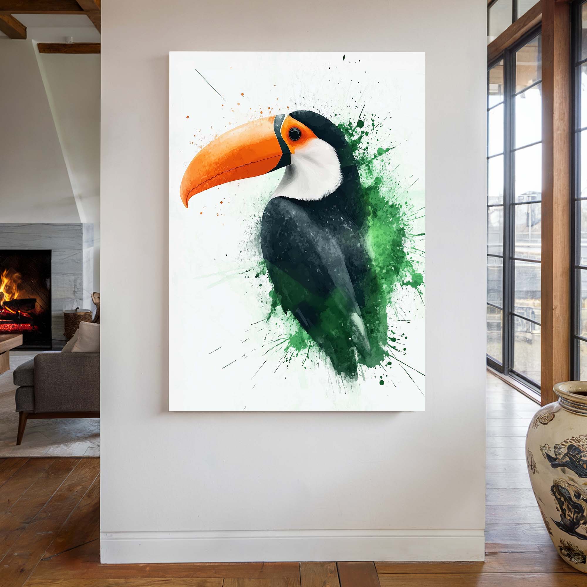 Splashed Toucan Canvas Print