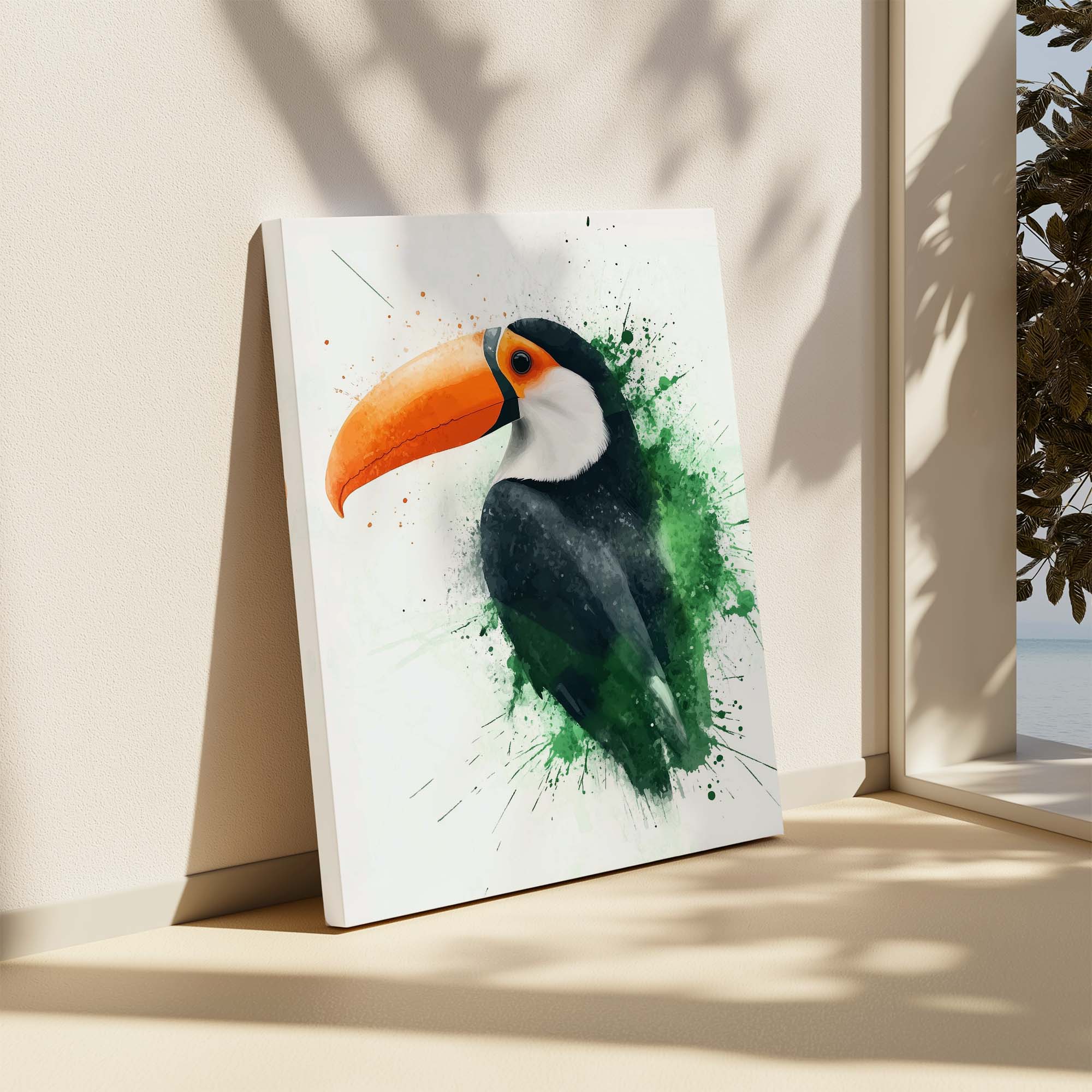 Splashed Toucan Canvas Print