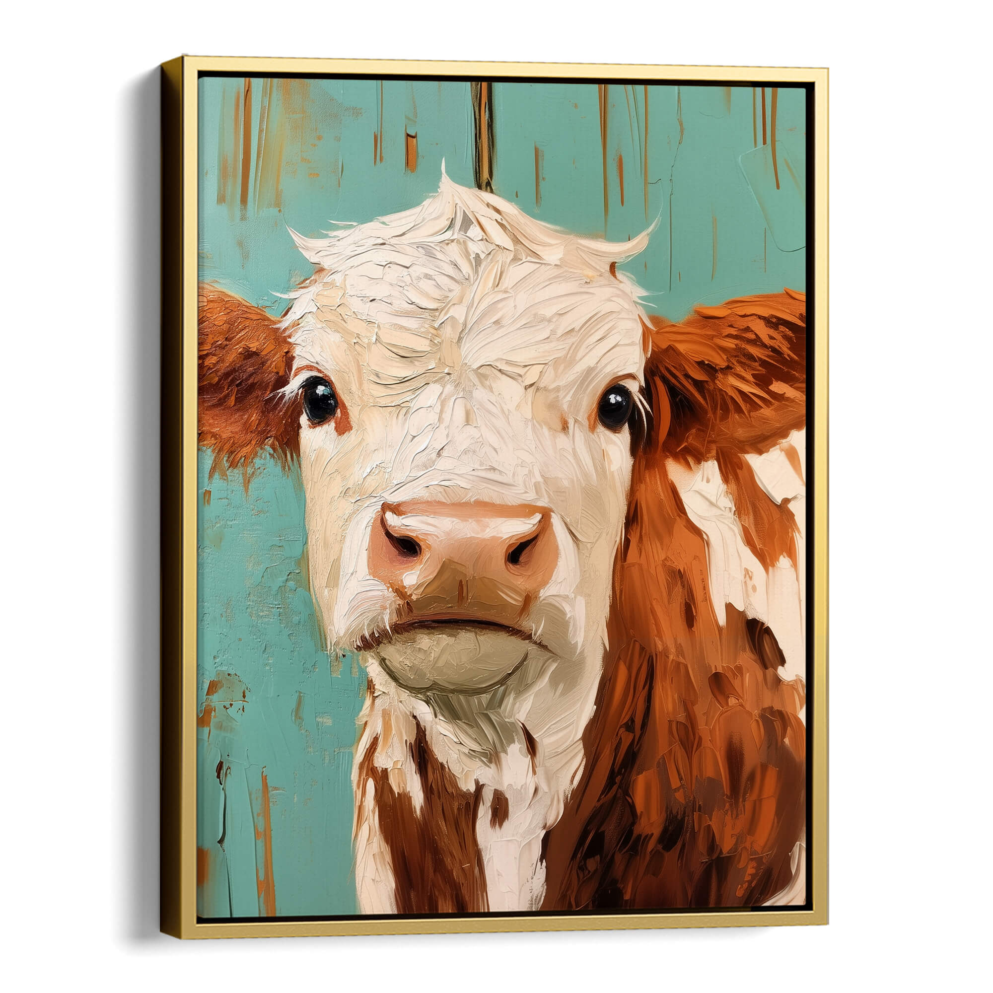 Teal Barn Calf Canvas Print Canvas Art Wildfrog Art