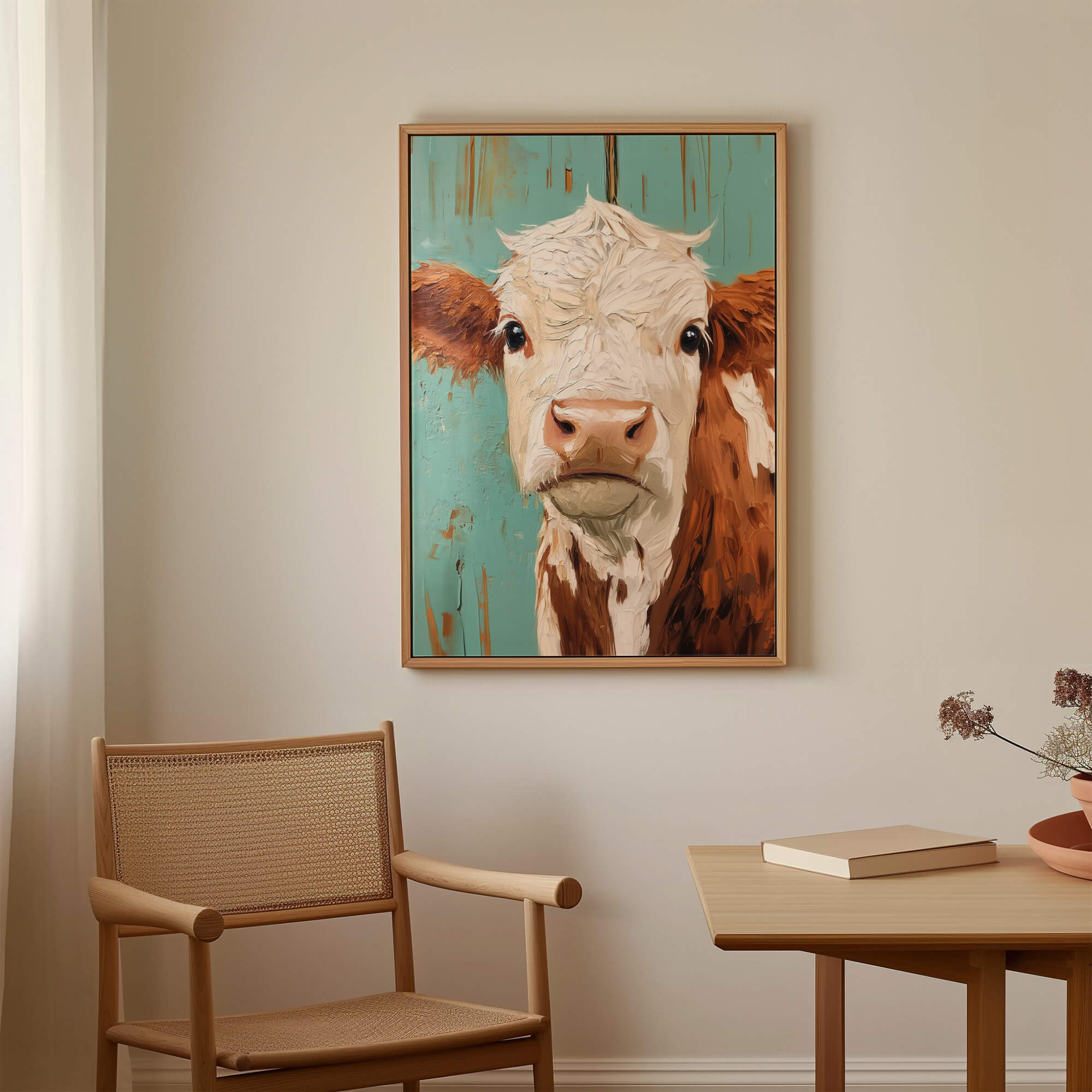 Teal Barn Calf Canvas Print Canvas Art Wildfrog Art