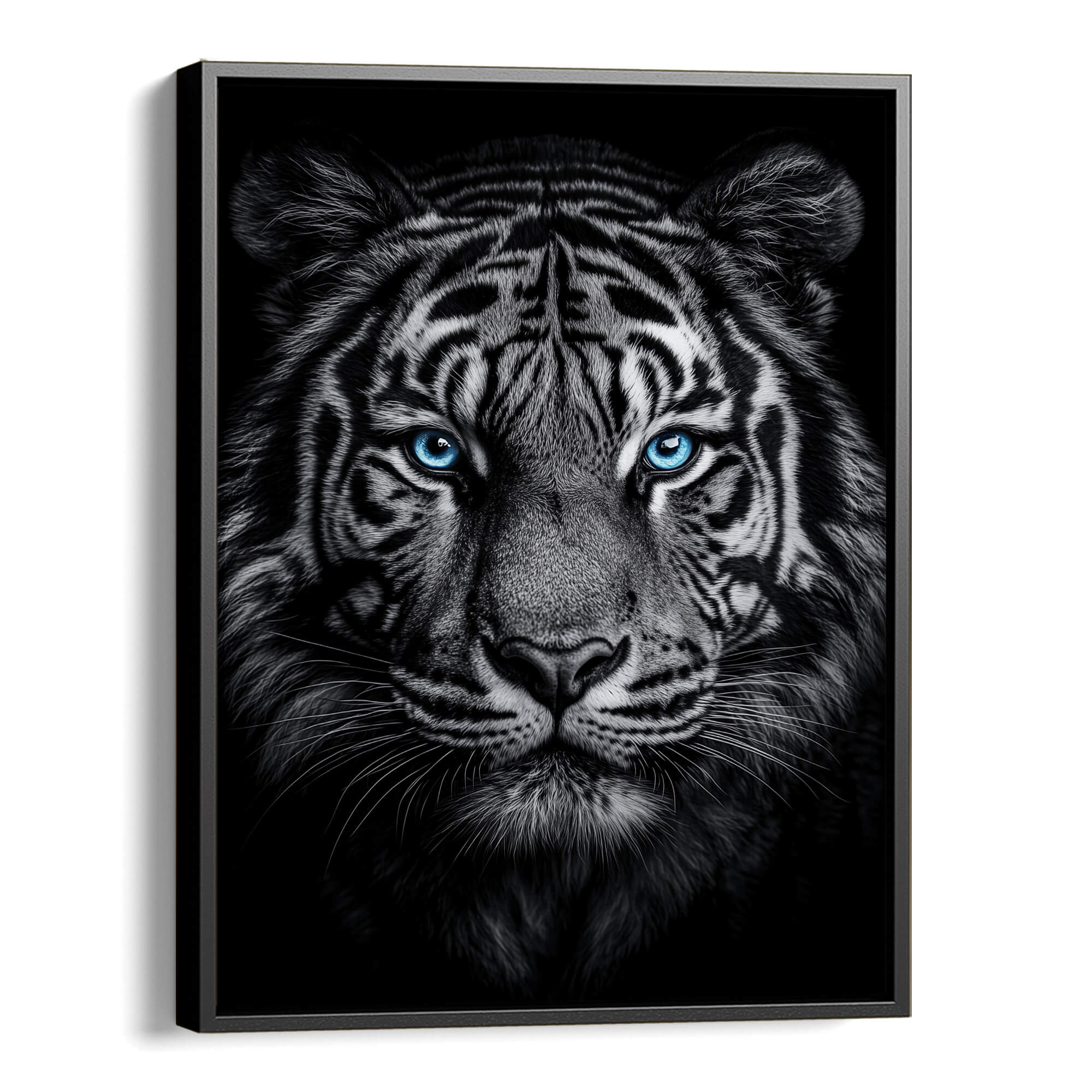 Tiger with Blue Eyes Front View Canvas Print Canvas Art Wildfrog Art
