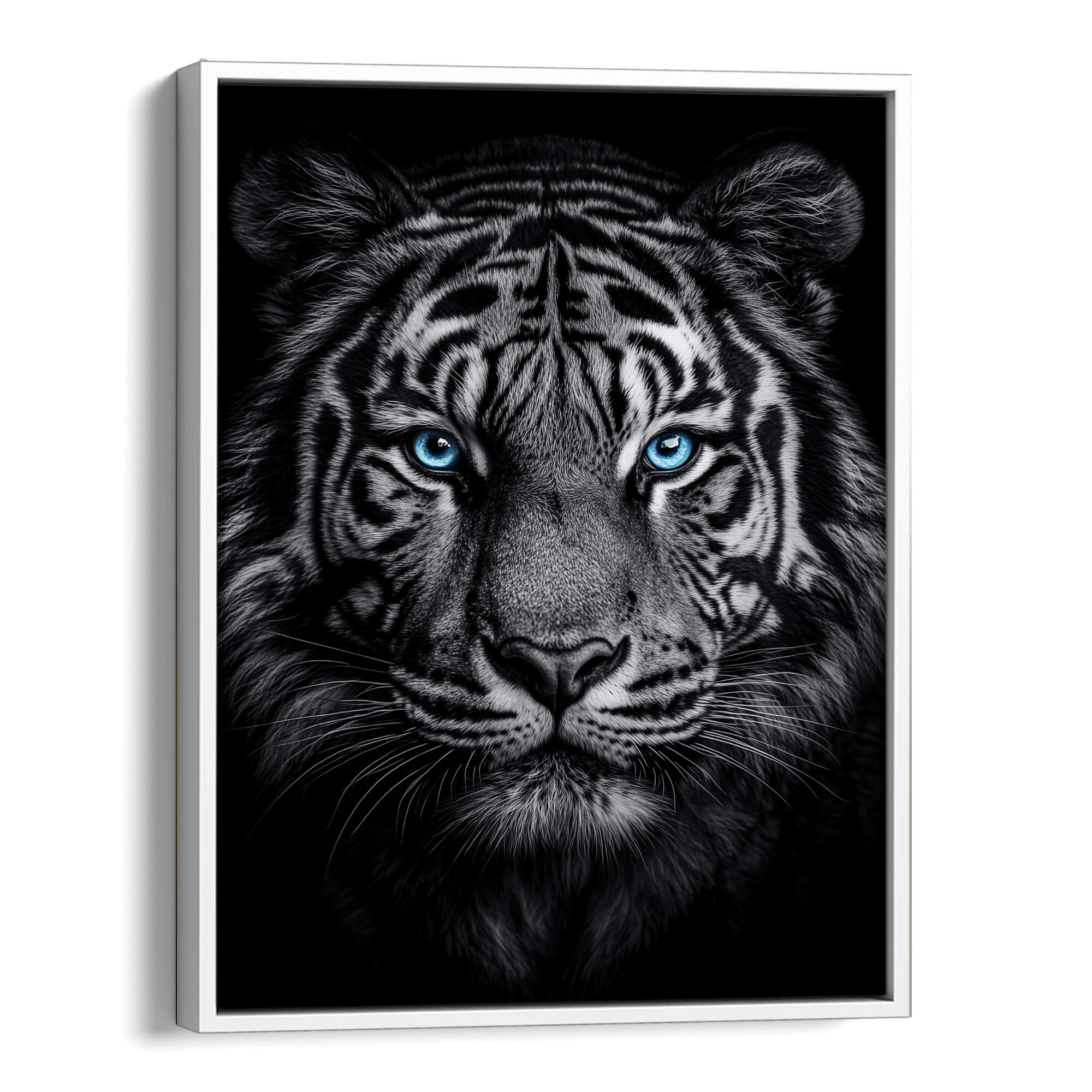Tiger with Blue Eyes Front View Canvas Print Canvas Art Wildfrog Art