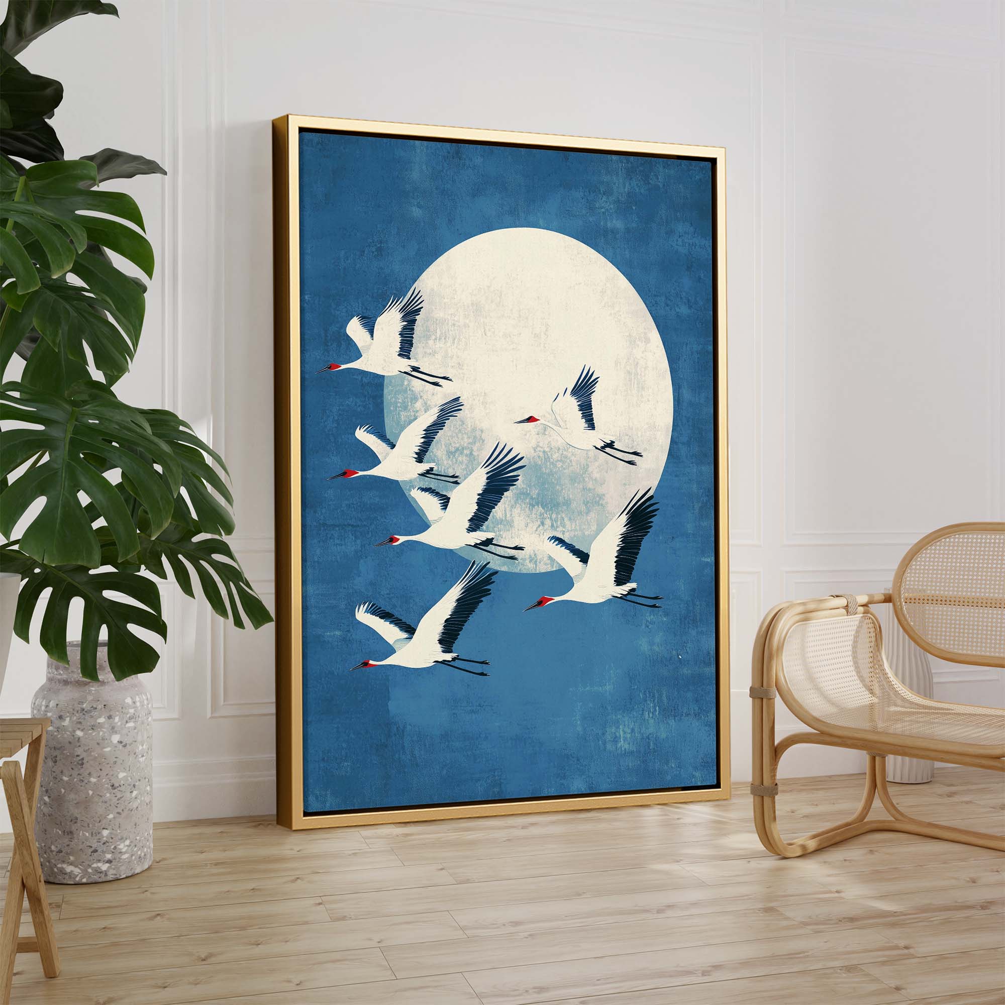 Twilight Cranes Canvas Print