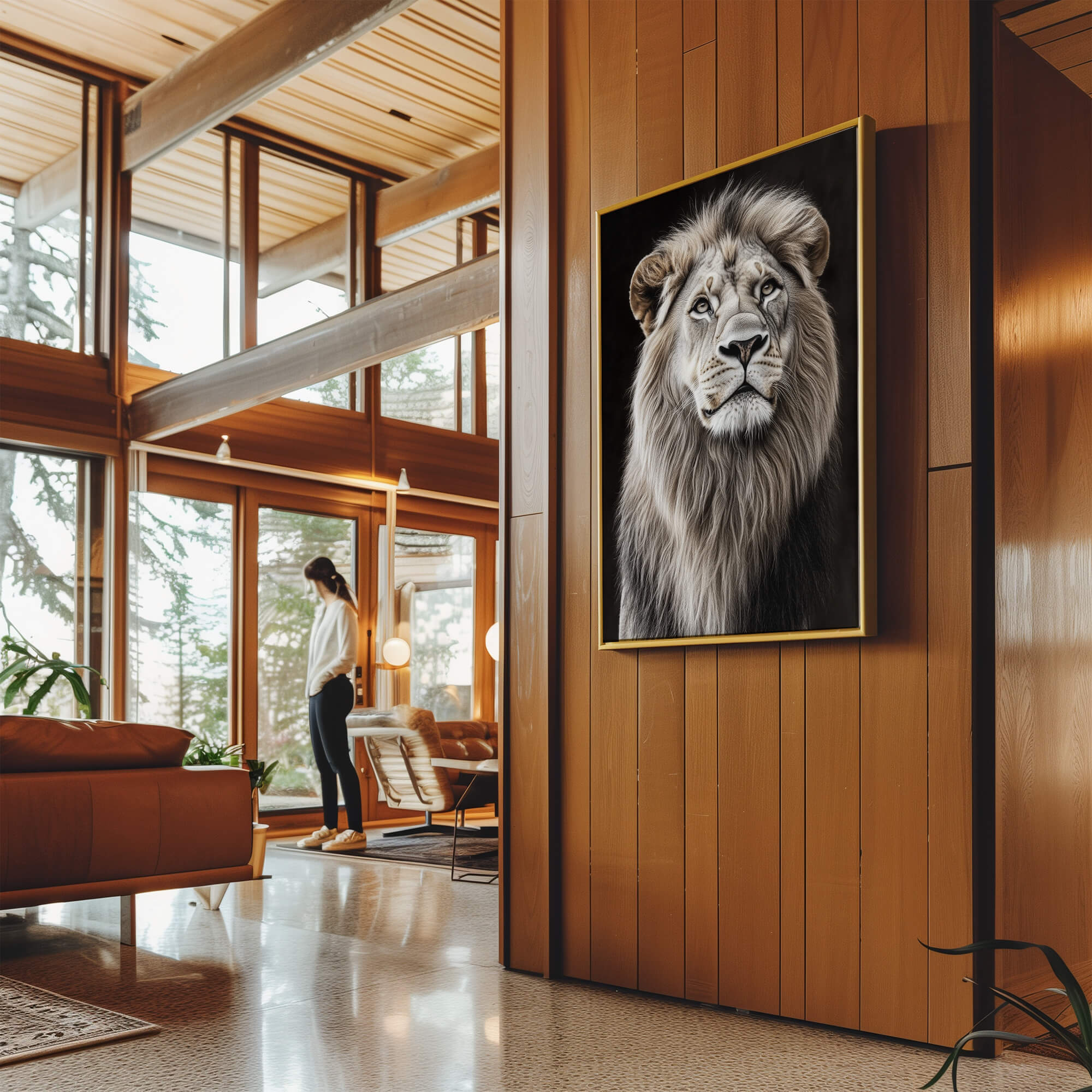 White Lion Looking Sideways Canvas Print Canvas Art Wildfrog Art