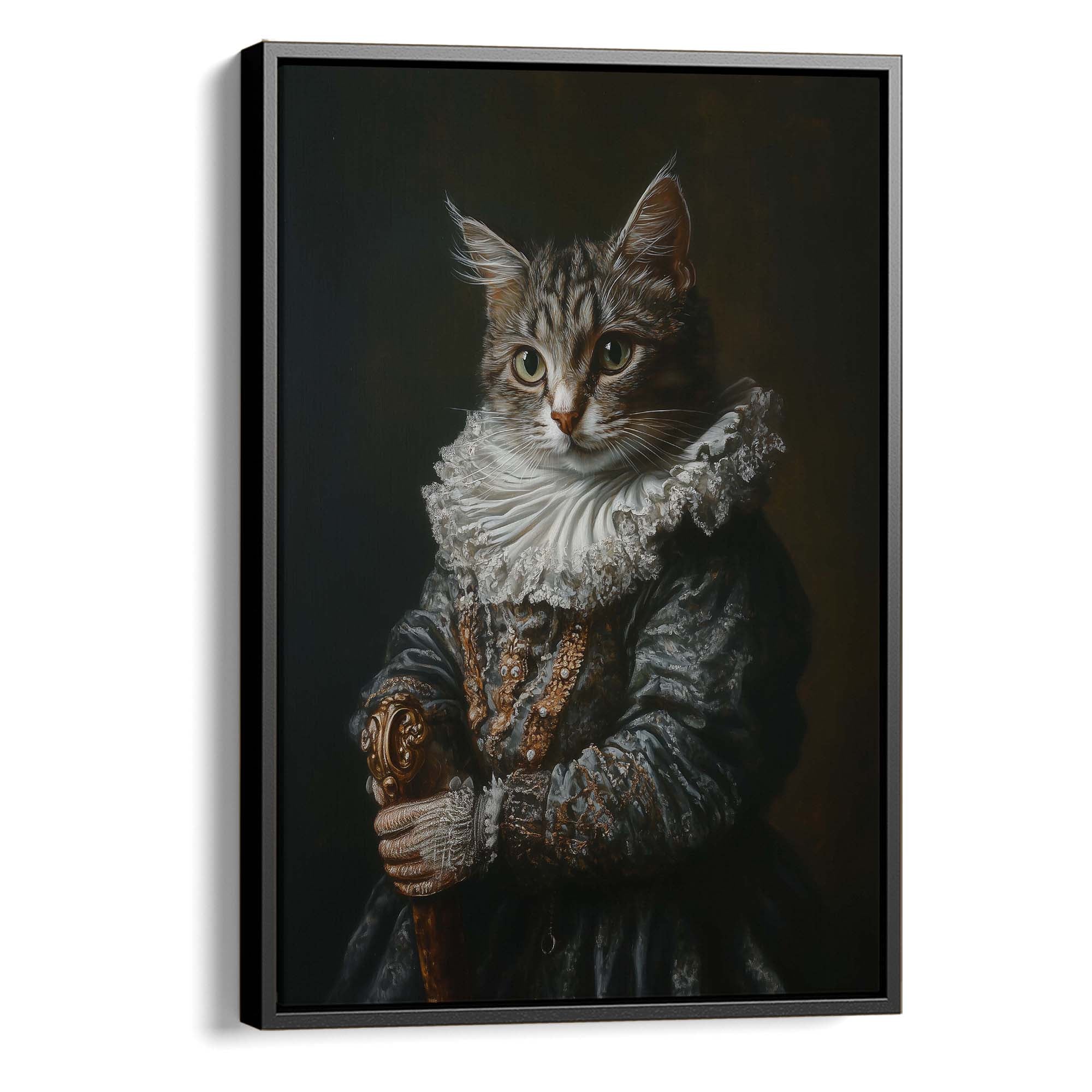 Baroque Cat and Sceptre Canvas Print Canvas Art Wildfrog Art