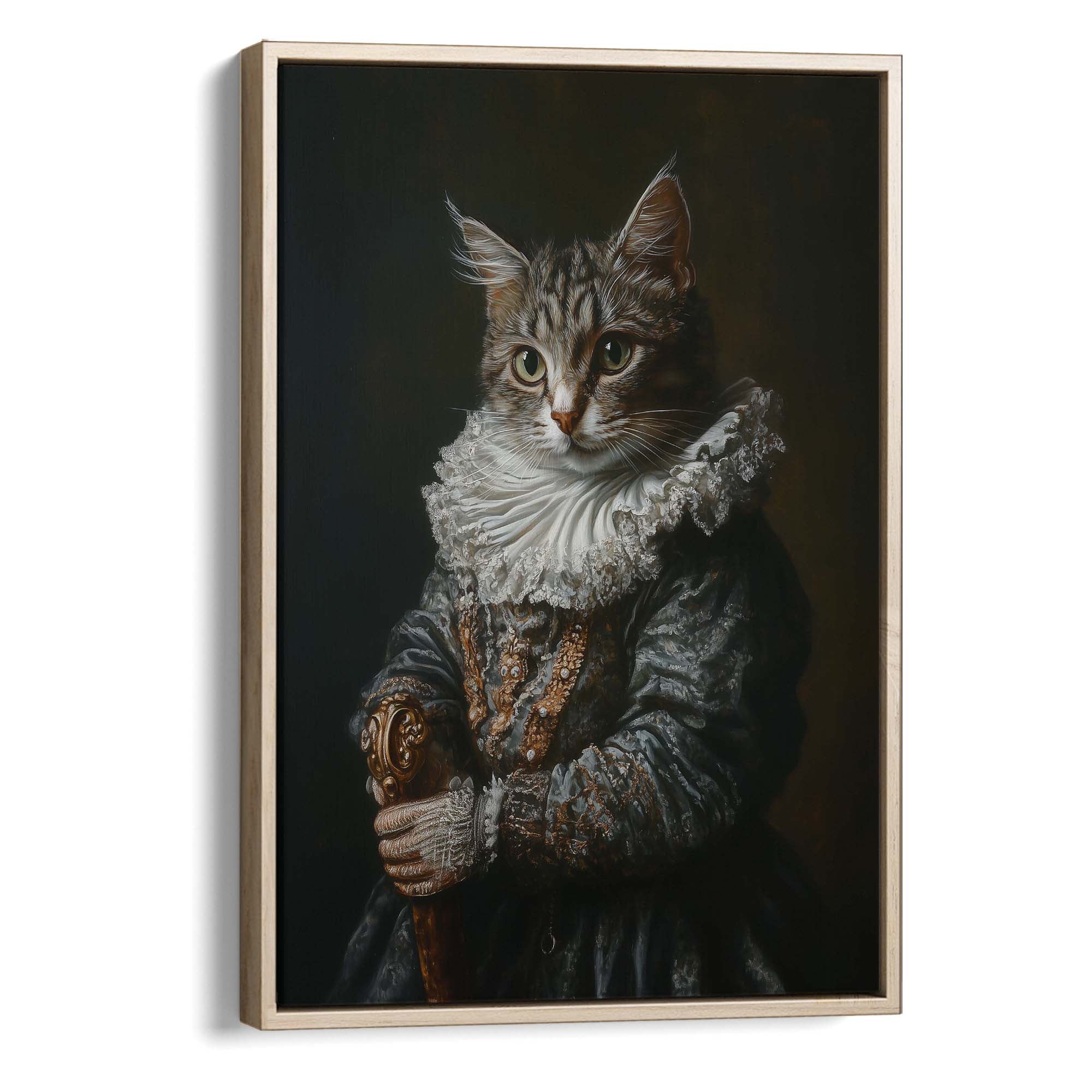 Baroque Cat and Sceptre Canvas Print Canvas Art Wildfrog Art