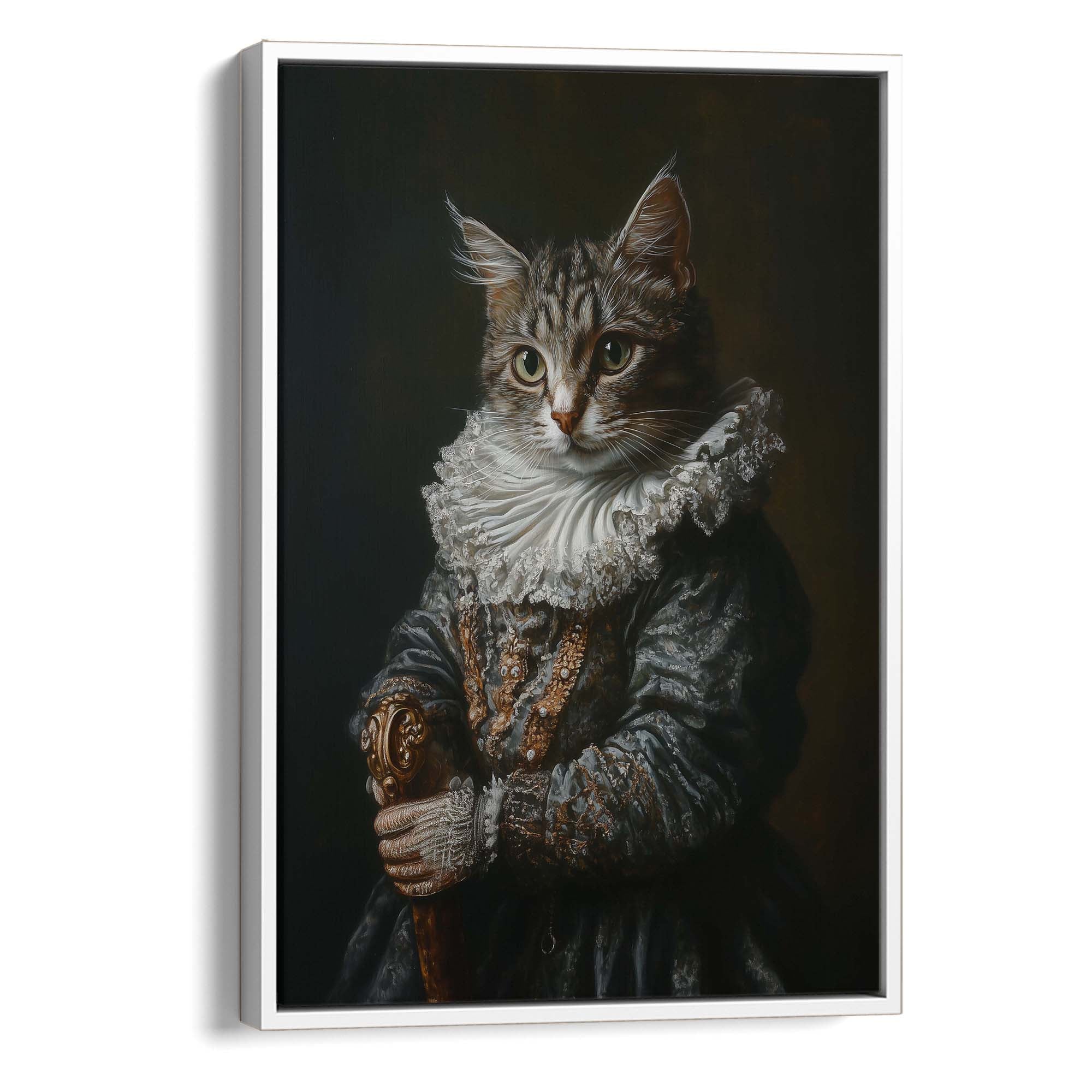 Baroque Cat and Sceptre Canvas Print Canvas Art Wildfrog Art