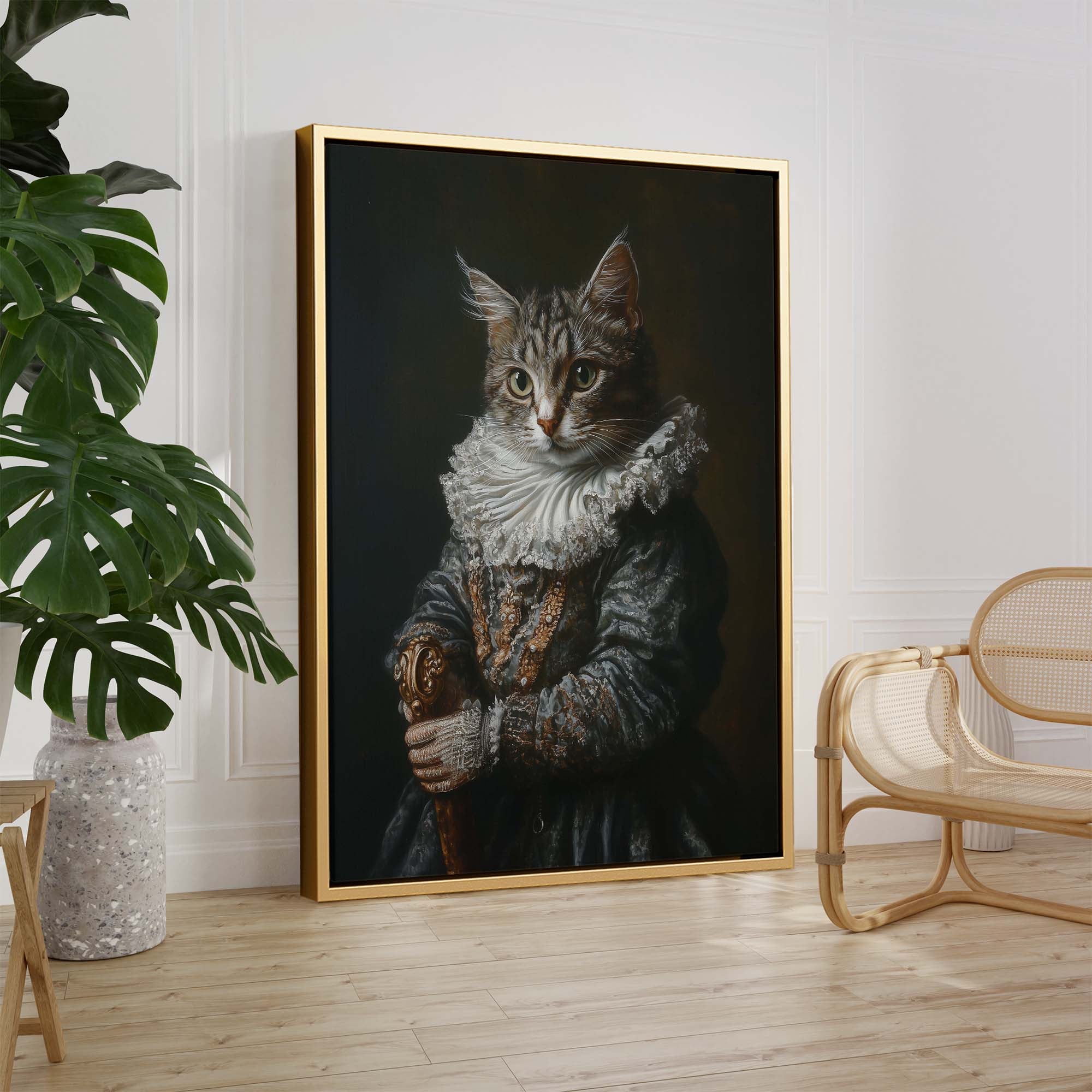 Baroque Cat and Sceptre Canvas Print Canvas Art Wildfrog Art
