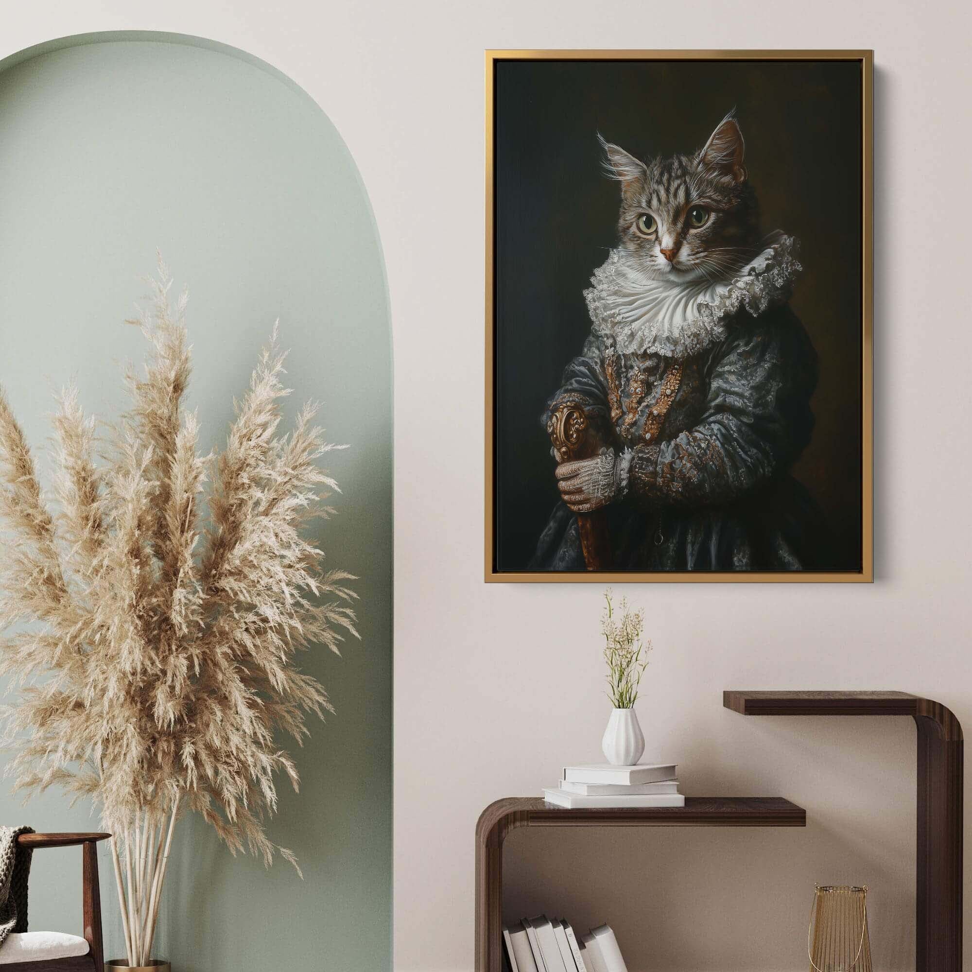 Baroque Cat and Sceptre Canvas Print Canvas Art Wildfrog Art