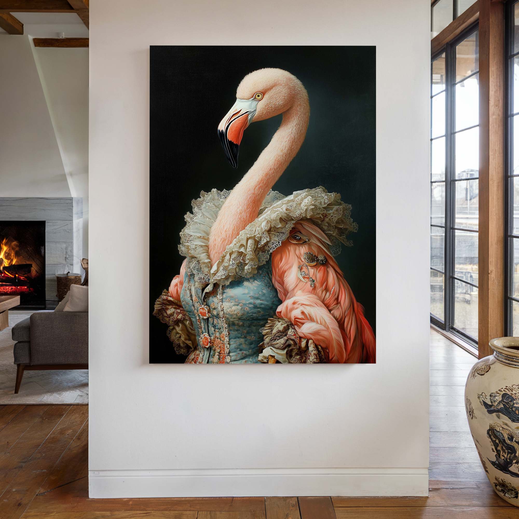 Baroque Flamingo Canvas Print Canvas Art Wildfrog Art