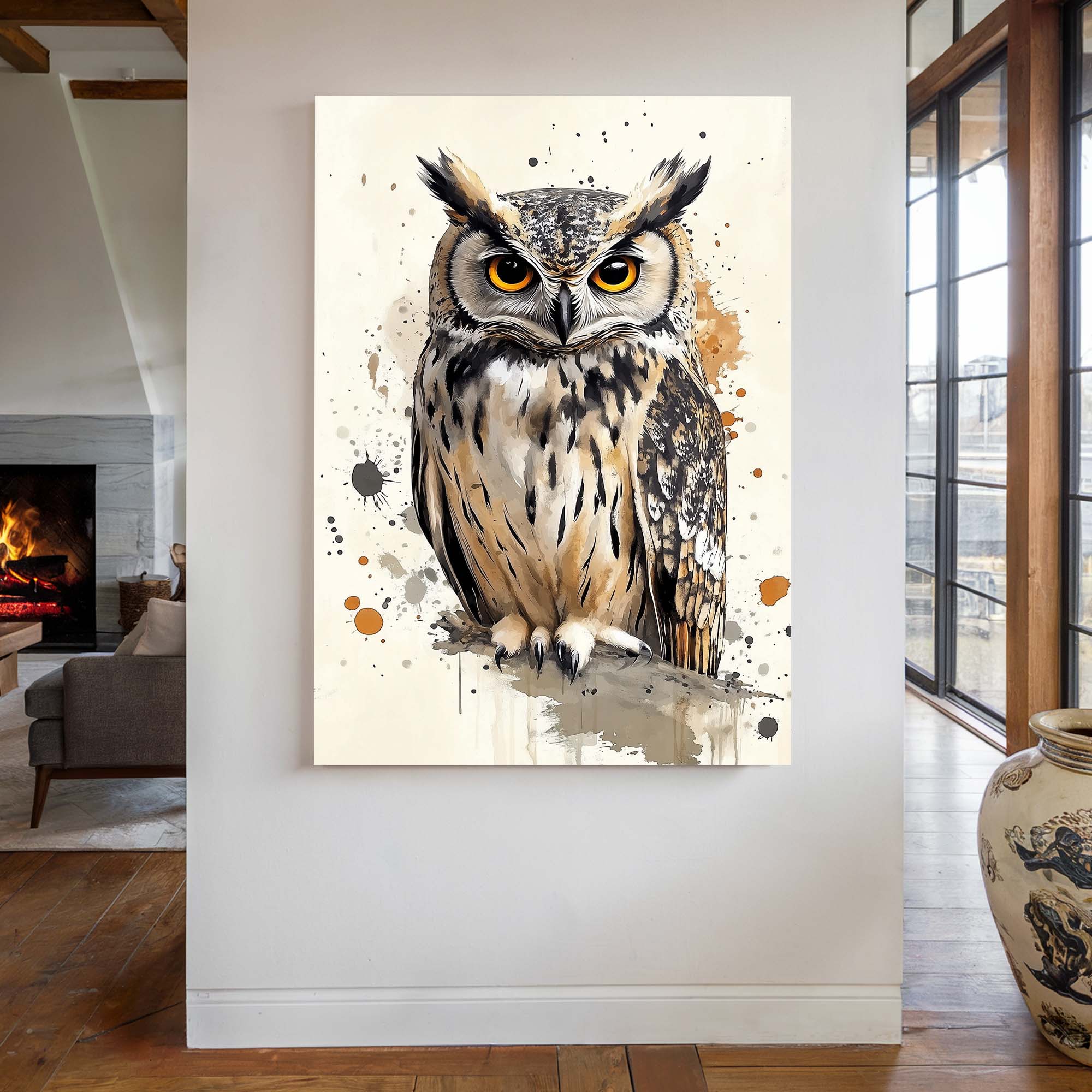 Amber Eye Owl Canvas Print Canvas Art Wildfrog Art