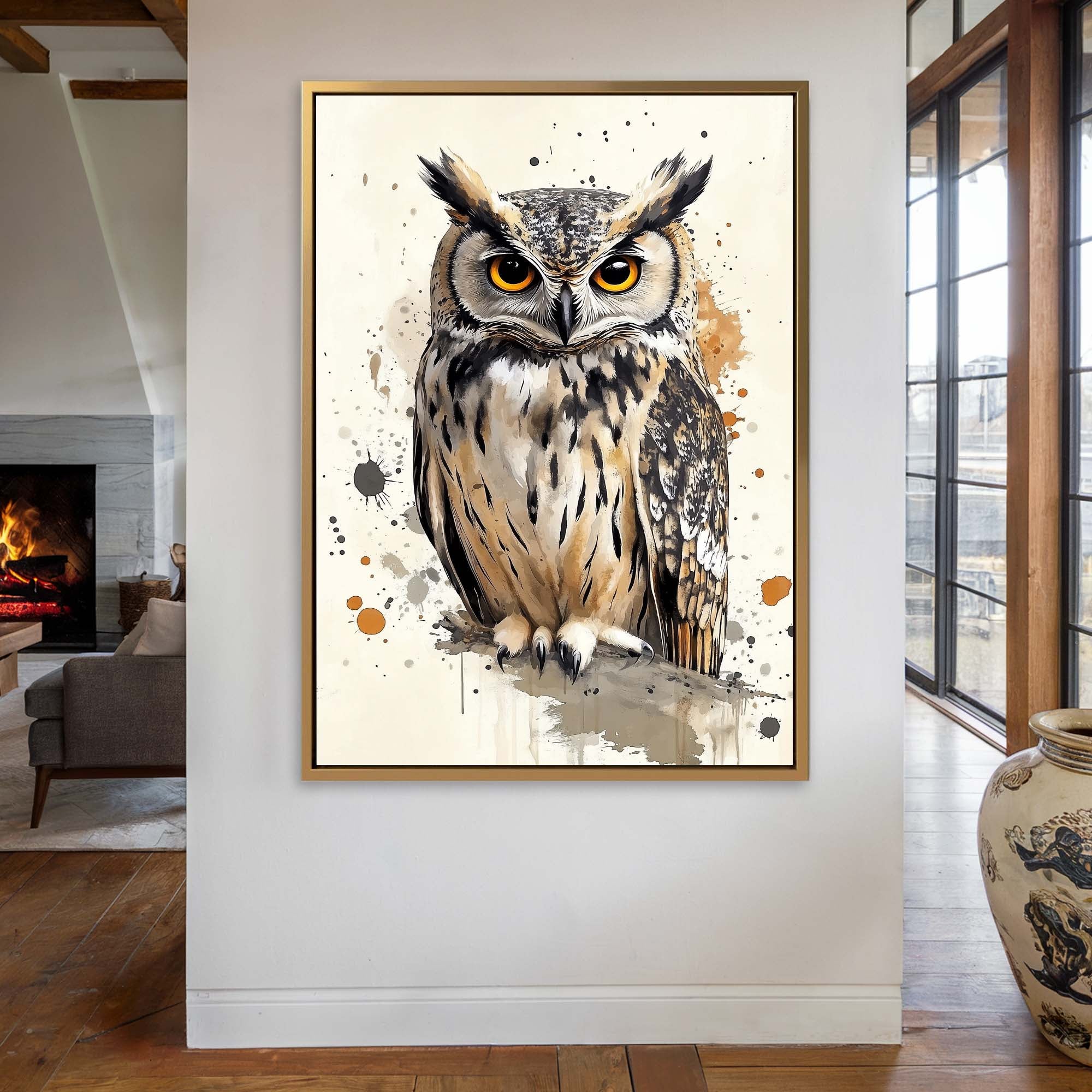 Amber Eye Owl Canvas Print Canvas Art Wildfrog Art