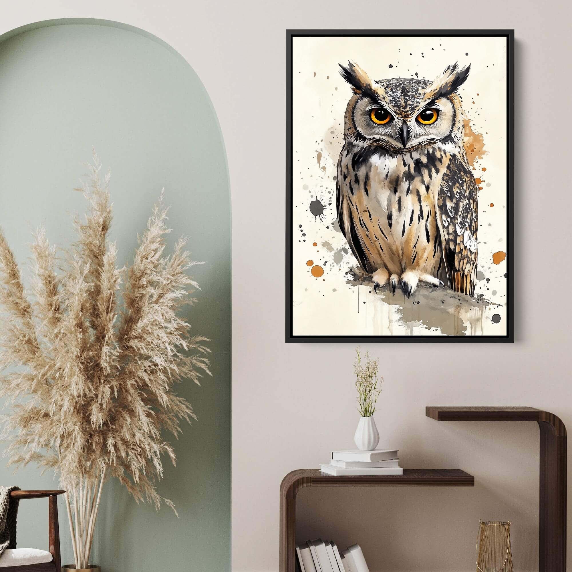 Amber Eye Owl Canvas Print Canvas Art Wildfrog Art